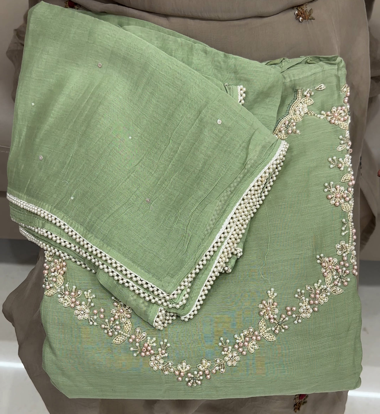 SILK CHANDERI UNSTITCHED SALWAR SUITS - IHA 27065