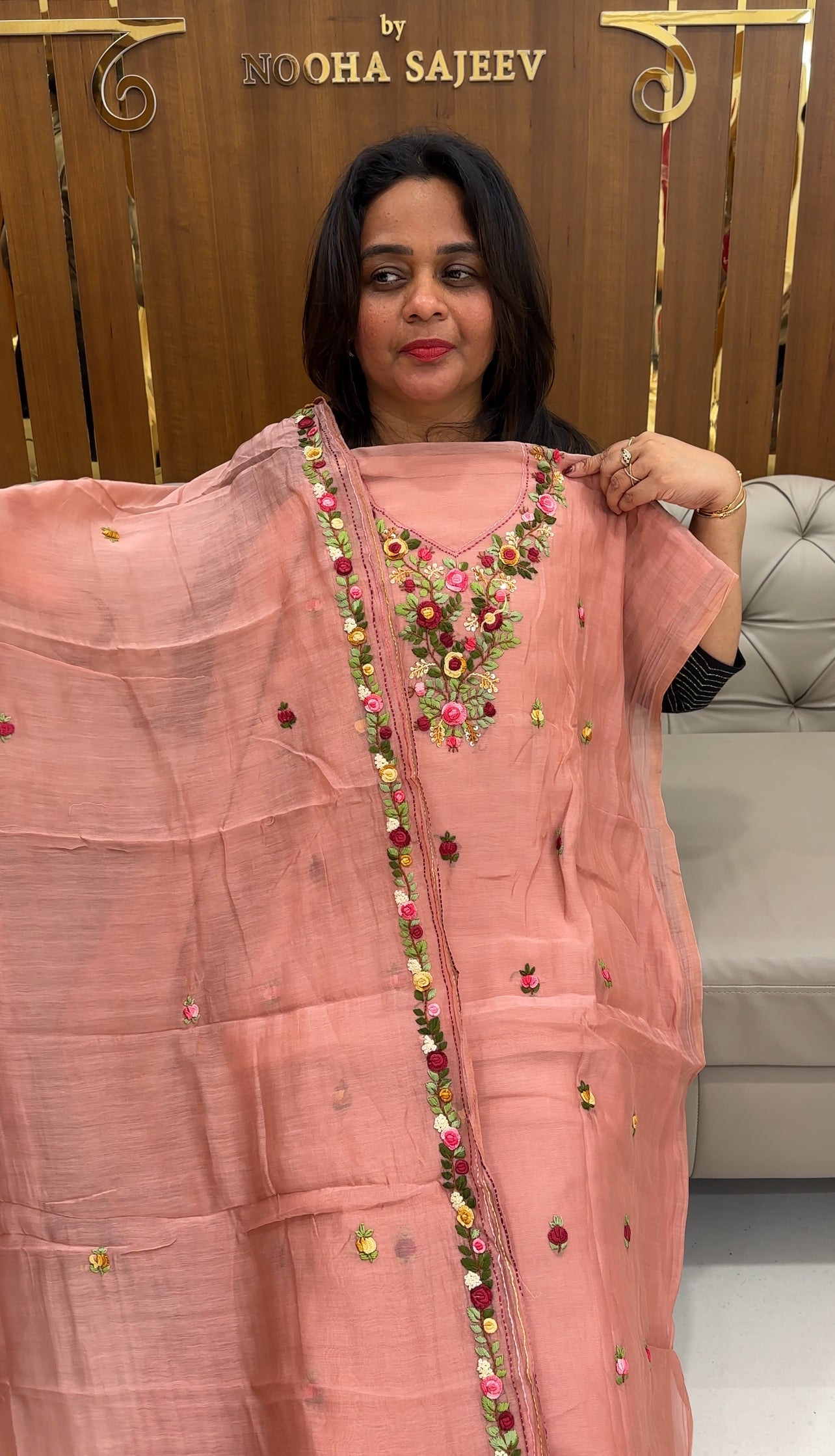 MALAI CHANDERI UNSTITCHED SALWAR SUITS - IHA 25907