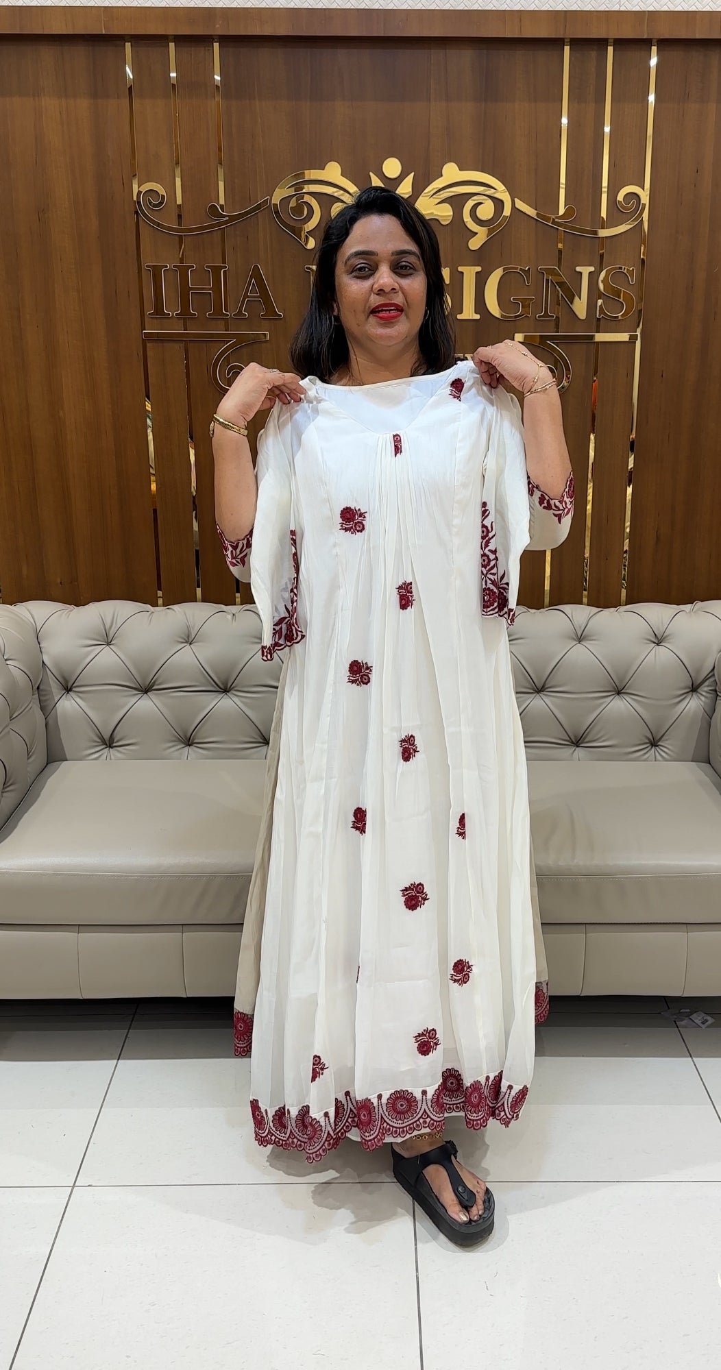 IHA'S IN-HOUSE MALAI CHANDERI ALINE TOPS - IHA 24629