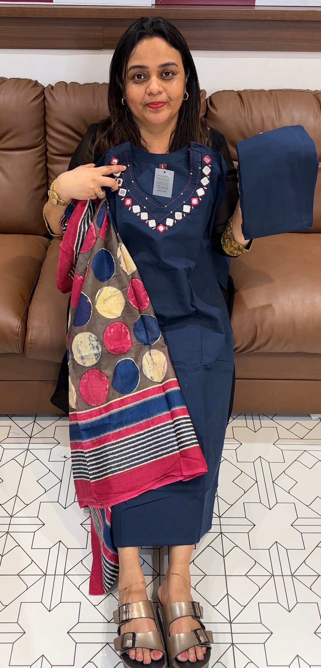 COTTON TOP BOTTOM AND DUPATTA - IHA 20286