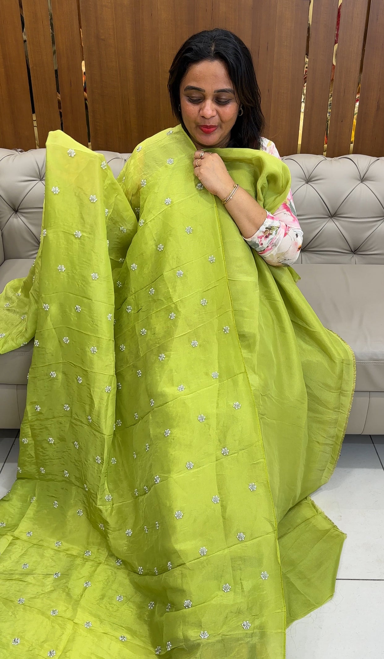TISSUE UNSTITCHED SALWAR SUITS - 26116