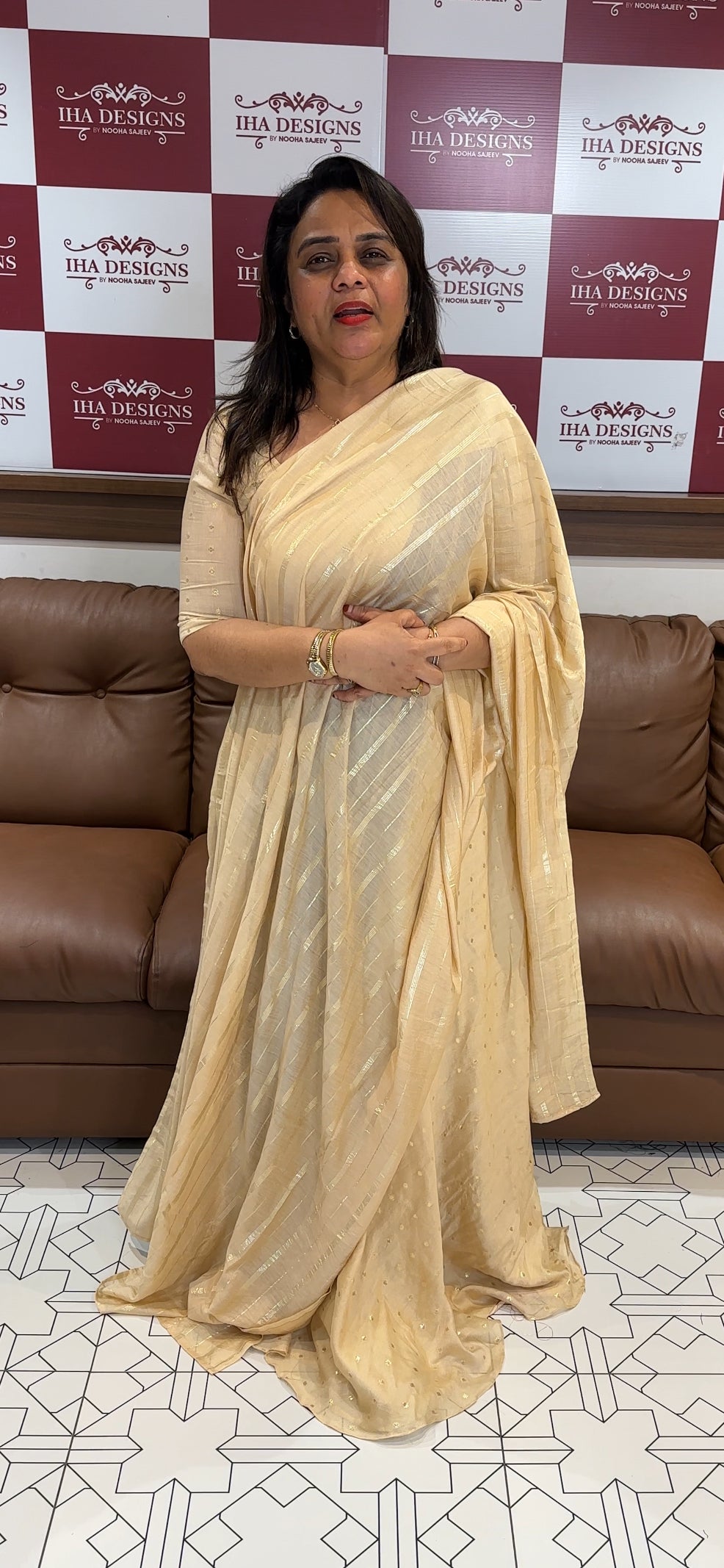 IHA'S IN-HOUSE SEMI RAW SILK UNSTITCHED DHAVANI SETS - IHA 24800