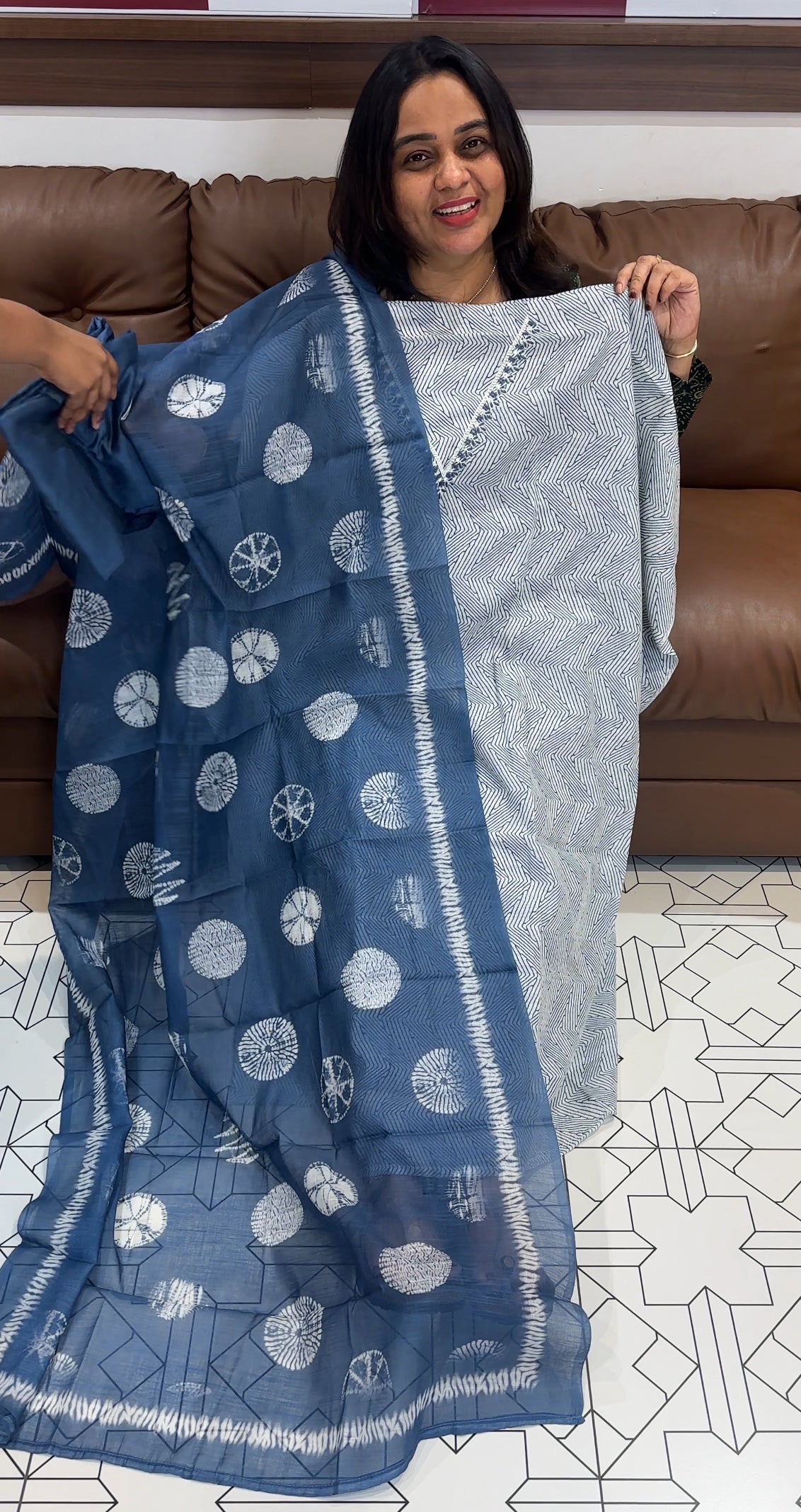 PRINTED LINEN UNSTITCHED SALWAR SUITS - IHA 27346