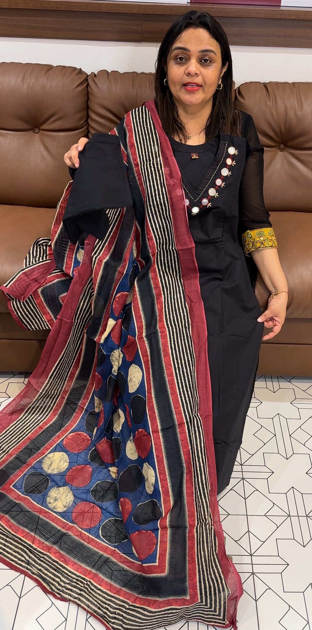 COTTON TOP BOTTOM AND DUPATTA - IHA 20286