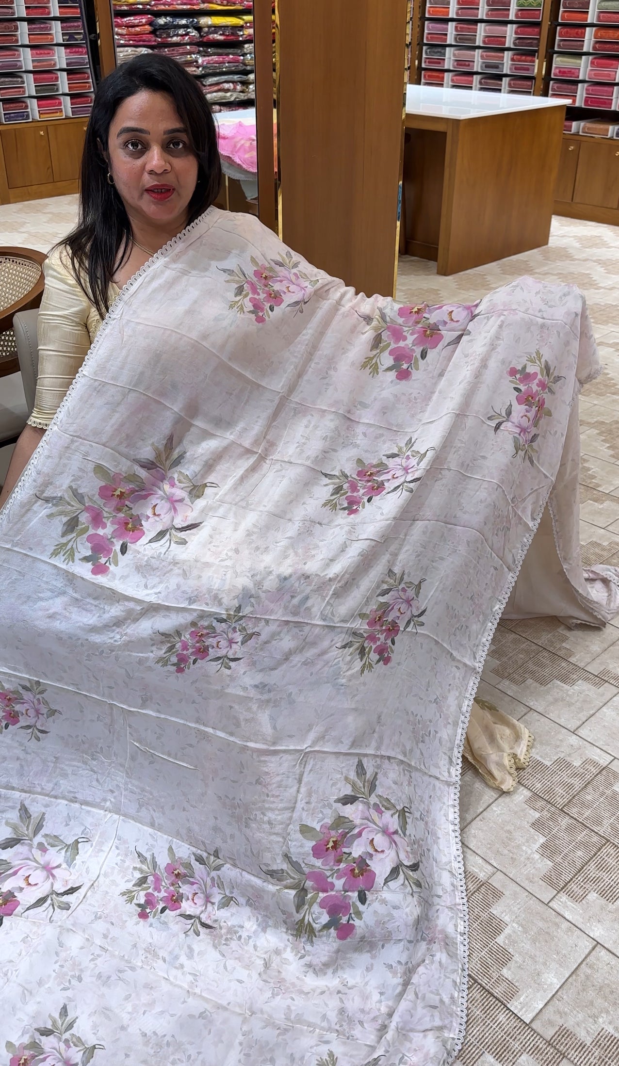 PLATINUM CHIFFON SAREES - IHA 26005