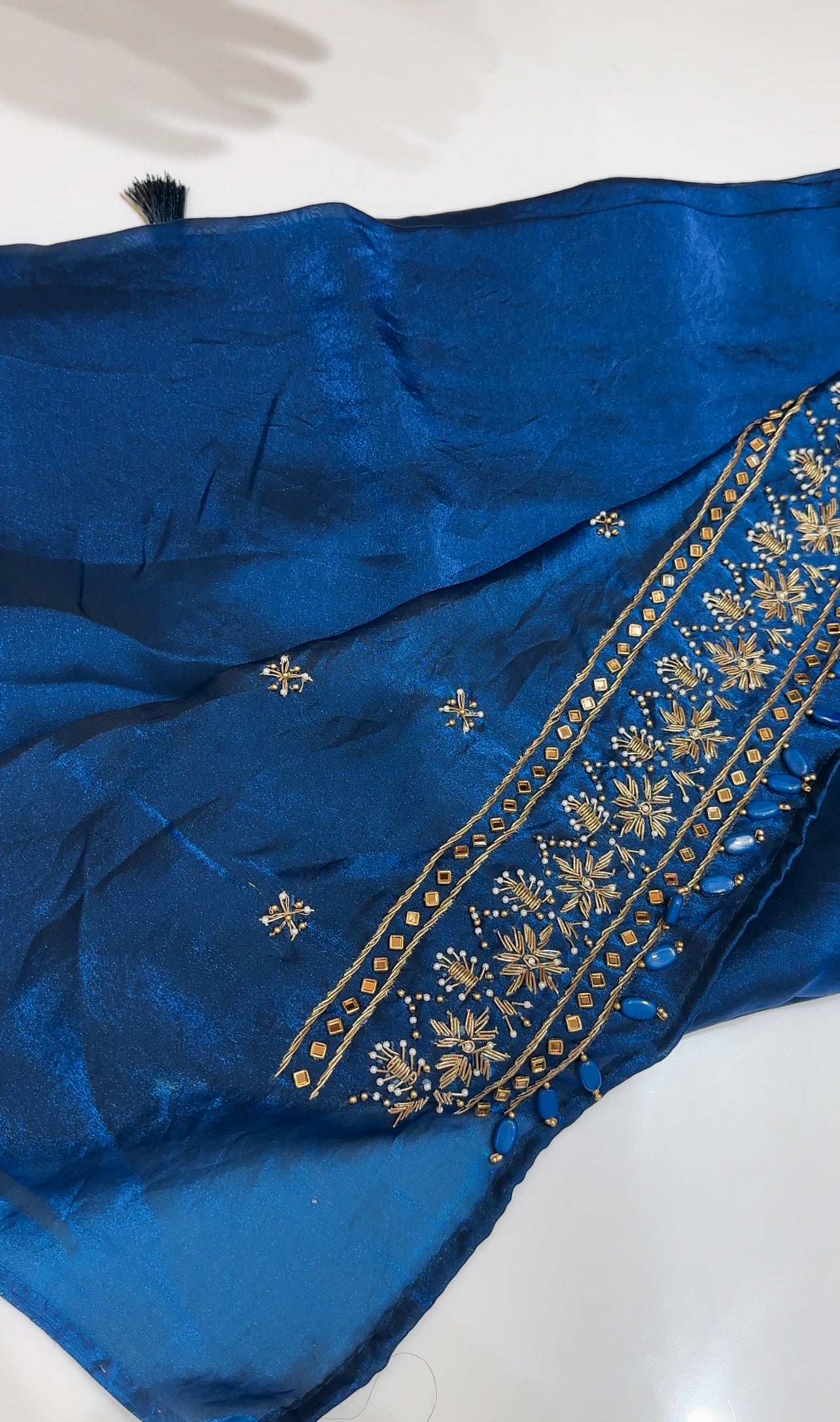 VELVET ORGANZA SAREES - IHA 24923