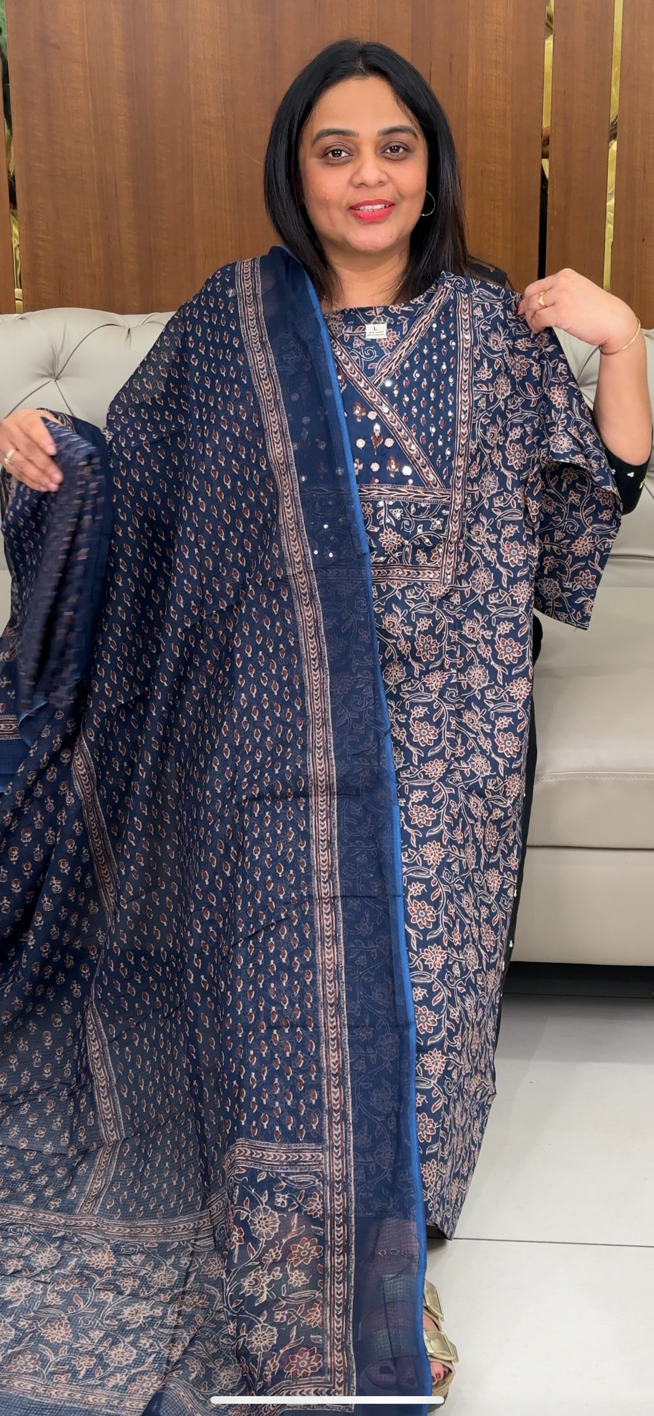 COTTON LONG TOP, BOTTOM AND DUPATTA - IHA 29754