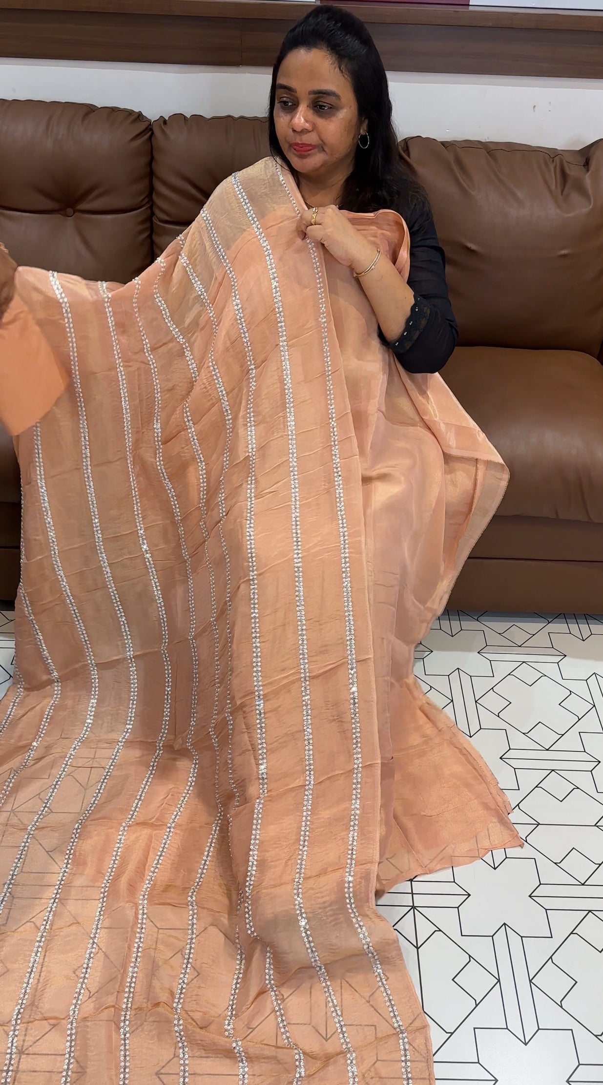 TISSUE UNSTITCHED SALWAR SUITS -  IHA 28131