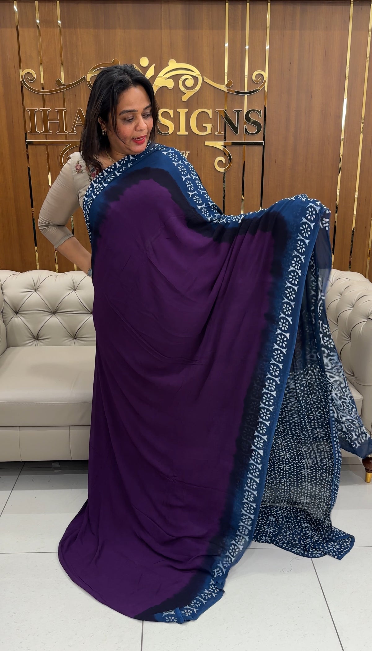 VISCOSE GEORGETTE SAREES - IHA 25807