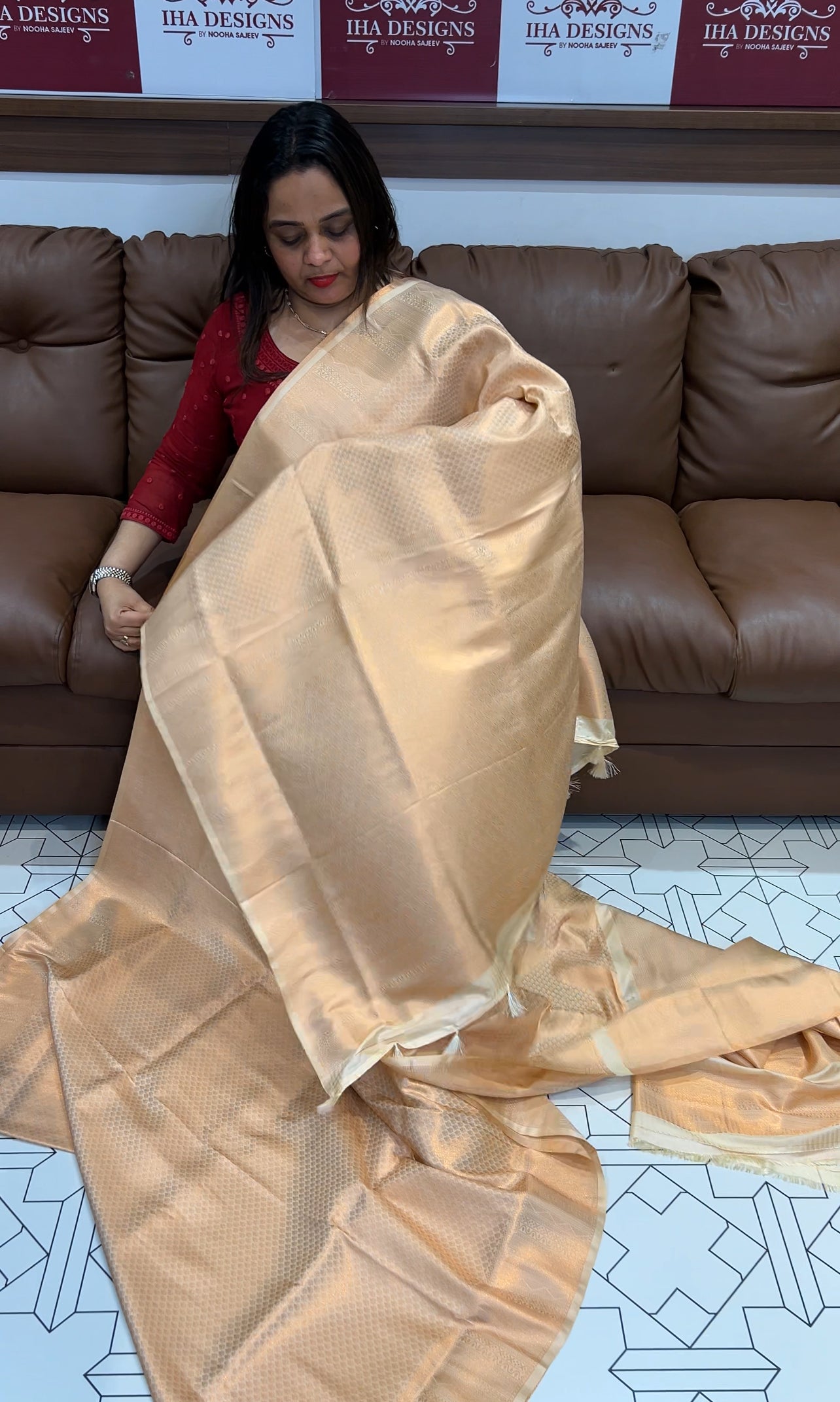 SEMI BANARASI SAREES - IHA 22734