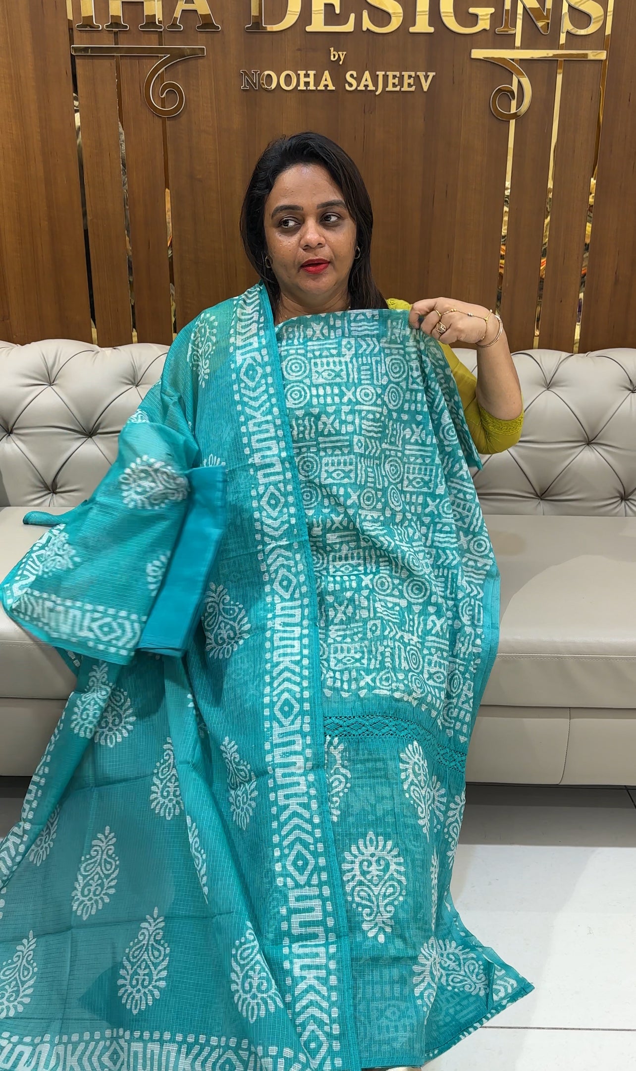 NET KOTA UNSTITCHED SALWAR SUITS - IHA 25028