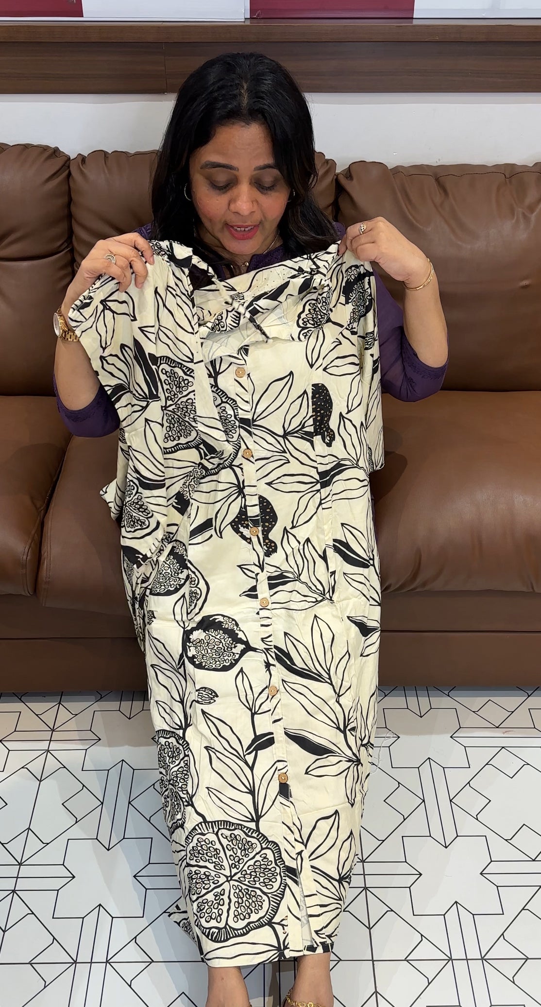 PRINTED RAYON TOP AND BOTTOM - IHA 27183