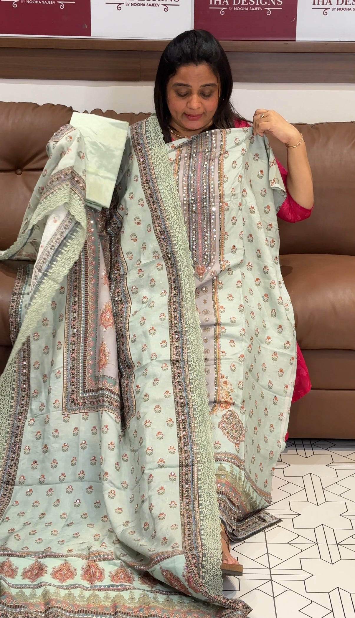 PRINTED MUSLIN SIK UNSTITCHED SALWAR SUITS - IHA 27398