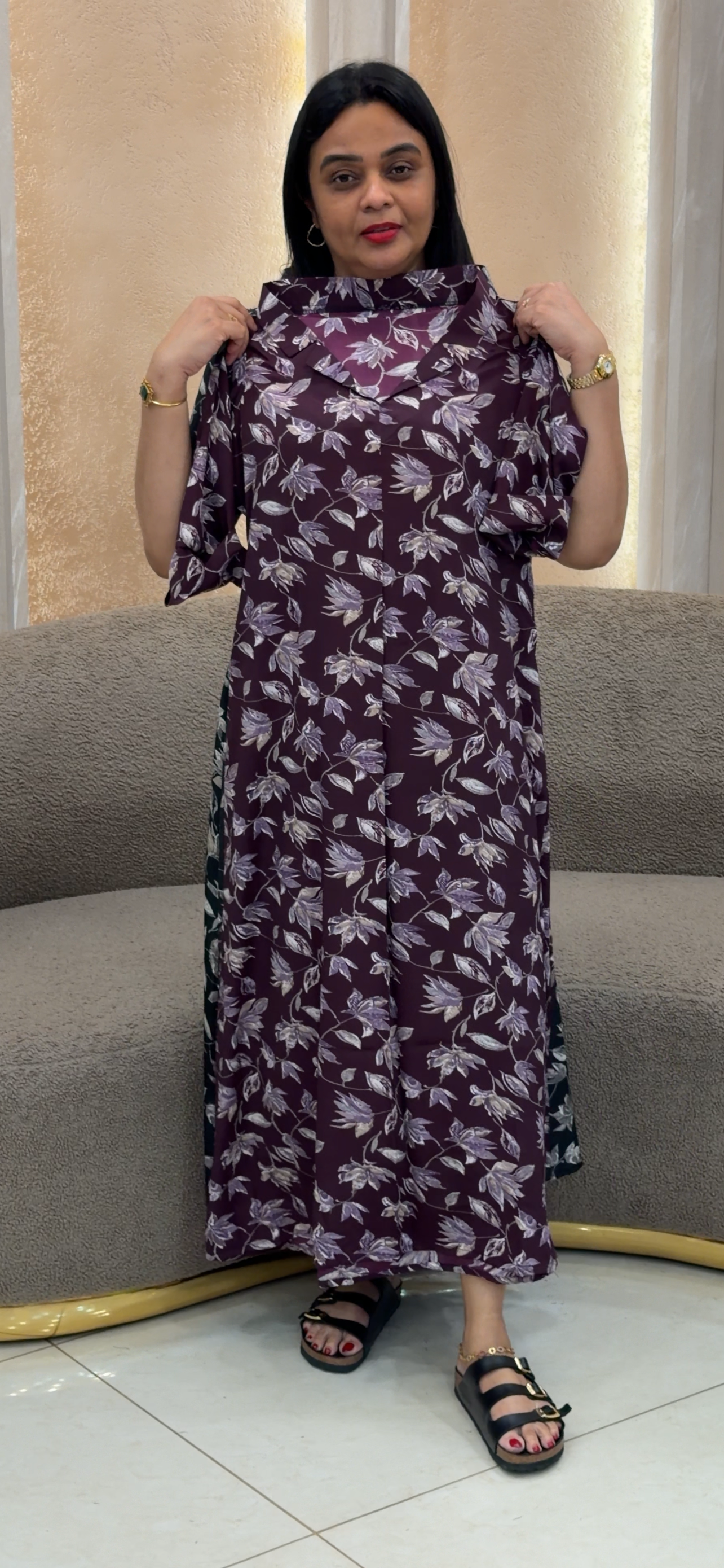 IHA'S IN-HOUSE PRINTED CRAPE ALINE TOPS - IHA 34367