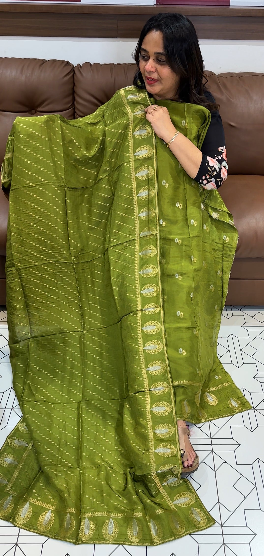 CRAPE BANARASI UNSTITCHED SALWAR SUITS - IHA 26712