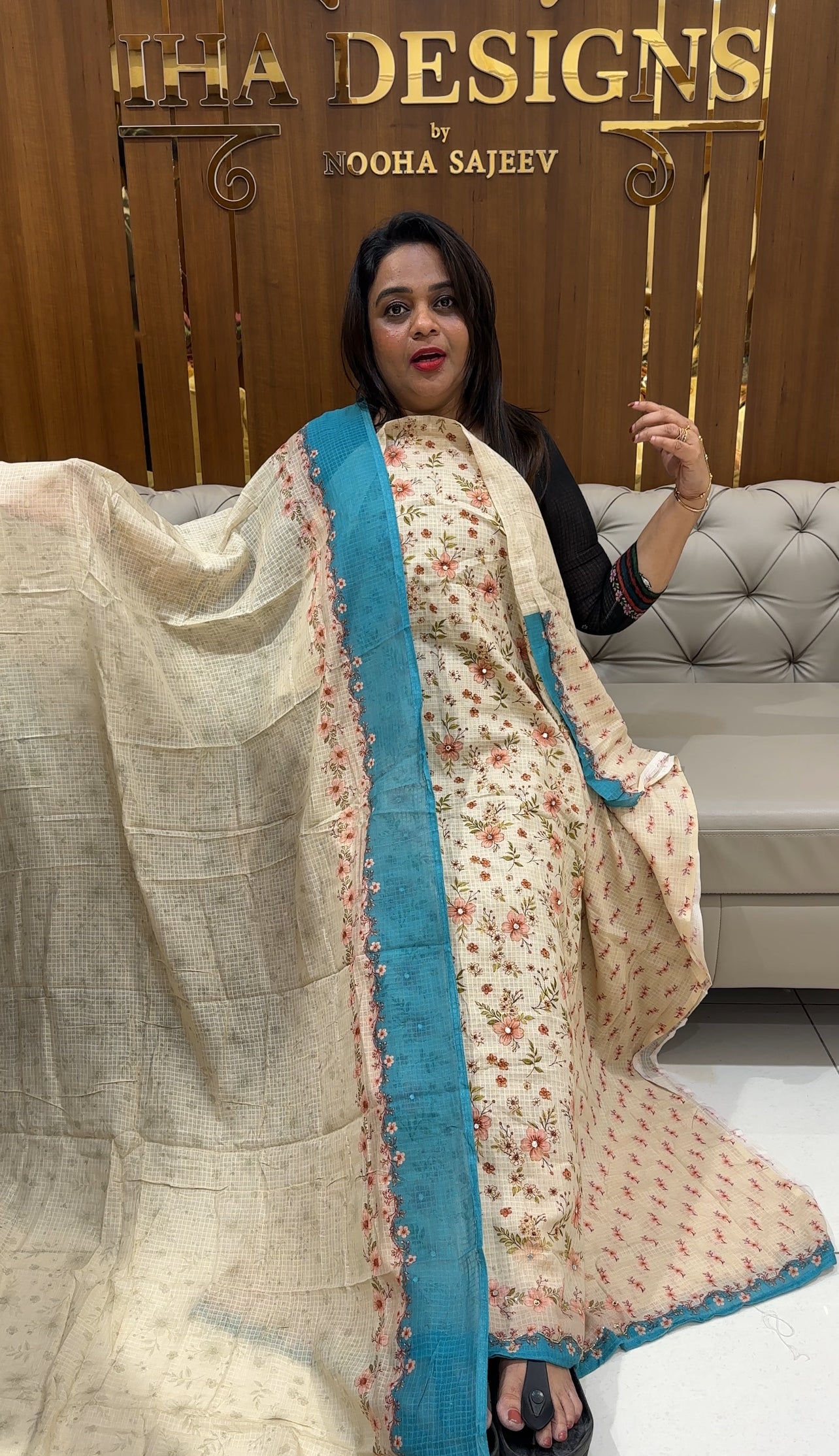 PRINTED COTTON UNSTITCHED SALWAR SUITS - IHA 25004