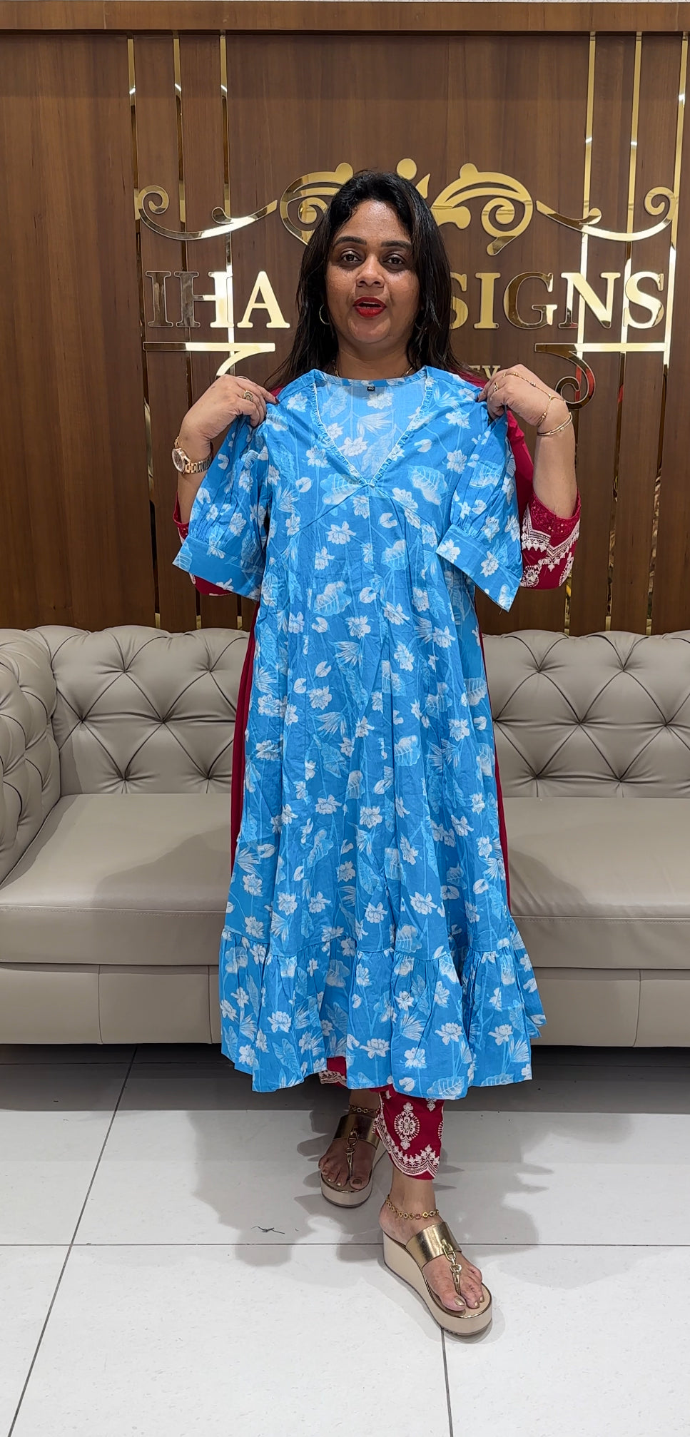 COTTON PRINTED FROCKS - IHA 24133