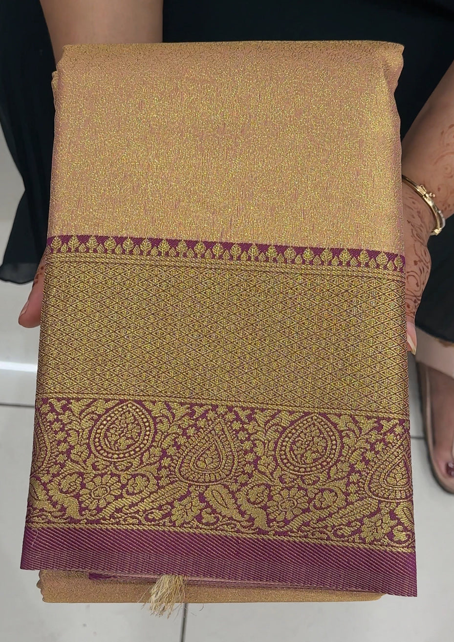 SEMI BROCADE SAREES - IHA 27423