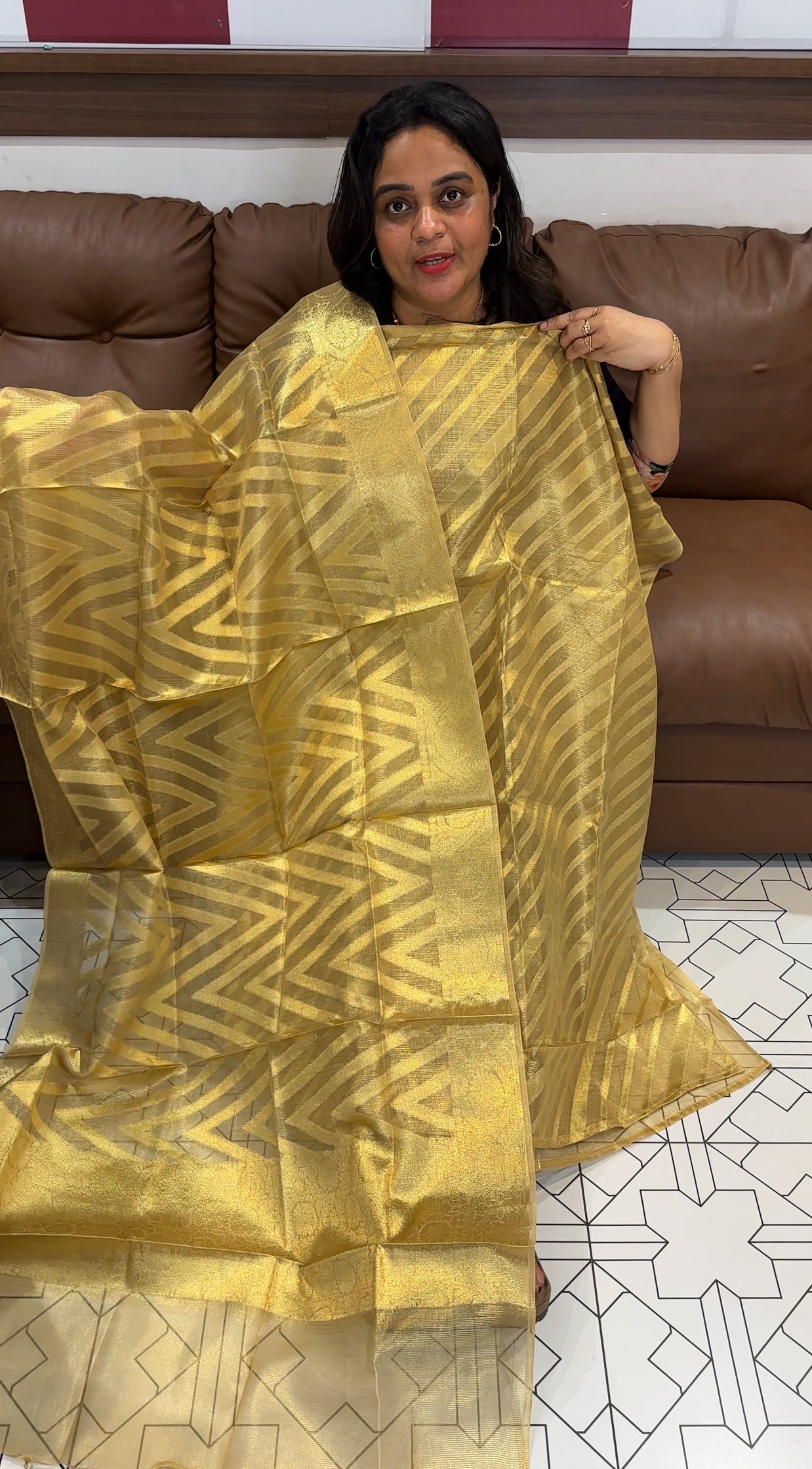 TISSUE UNSTITCHED SALWAR SUITS - IHA 26606