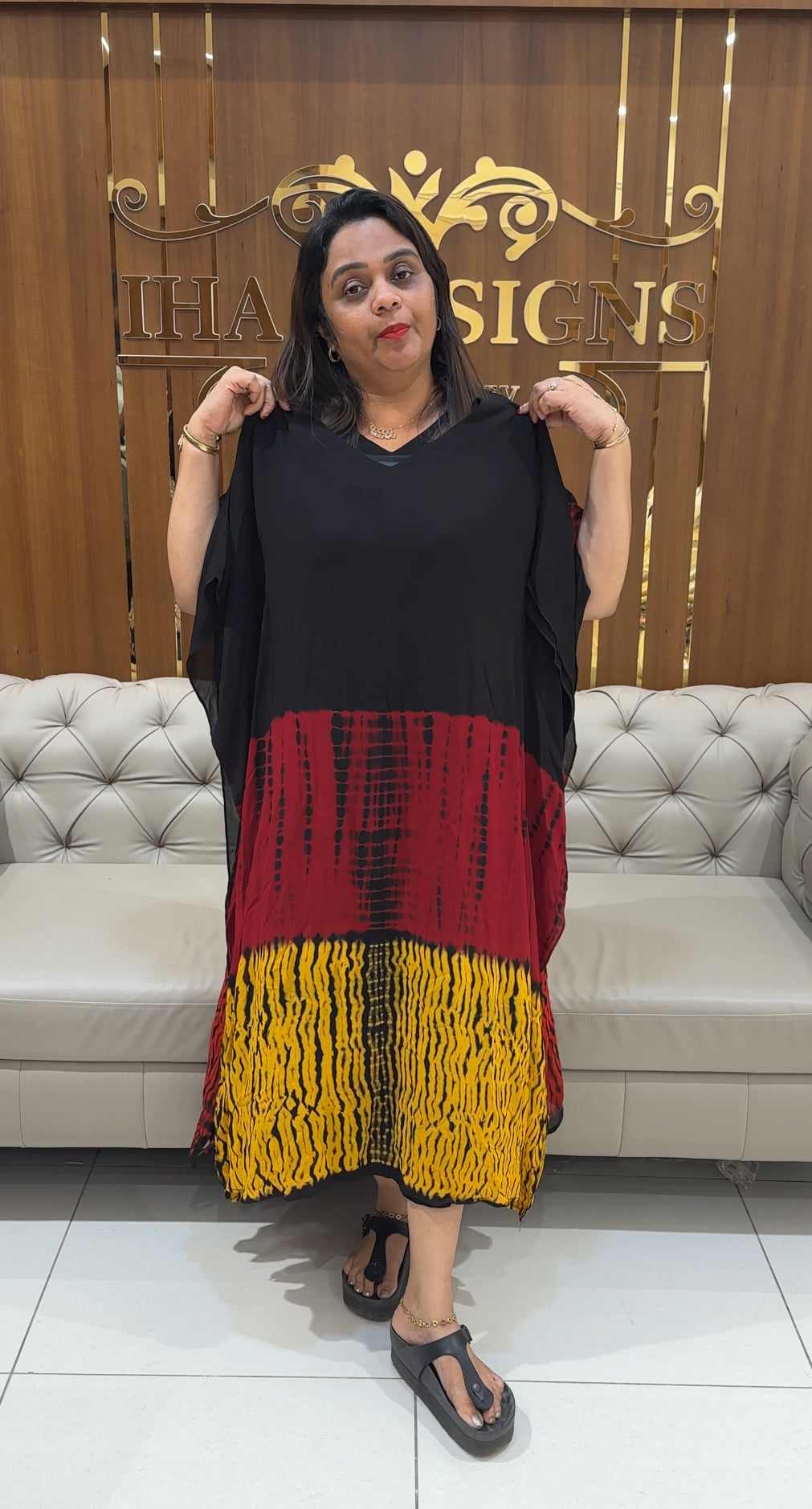 VISCOSE GEEORGETTE KAFTAN - IHA 24986