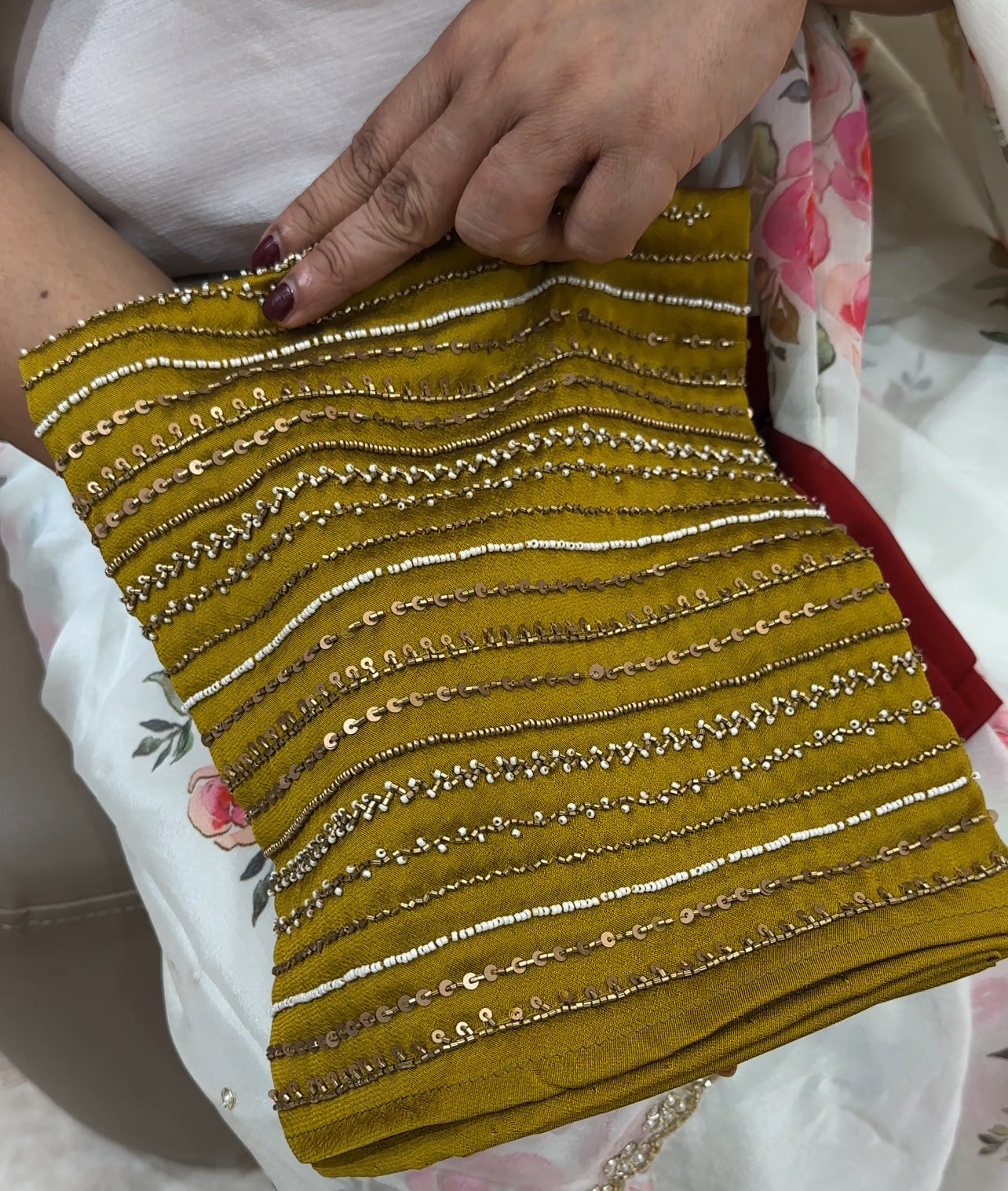 HANDWORKED BLOUSE MATERAI - IHA 25725