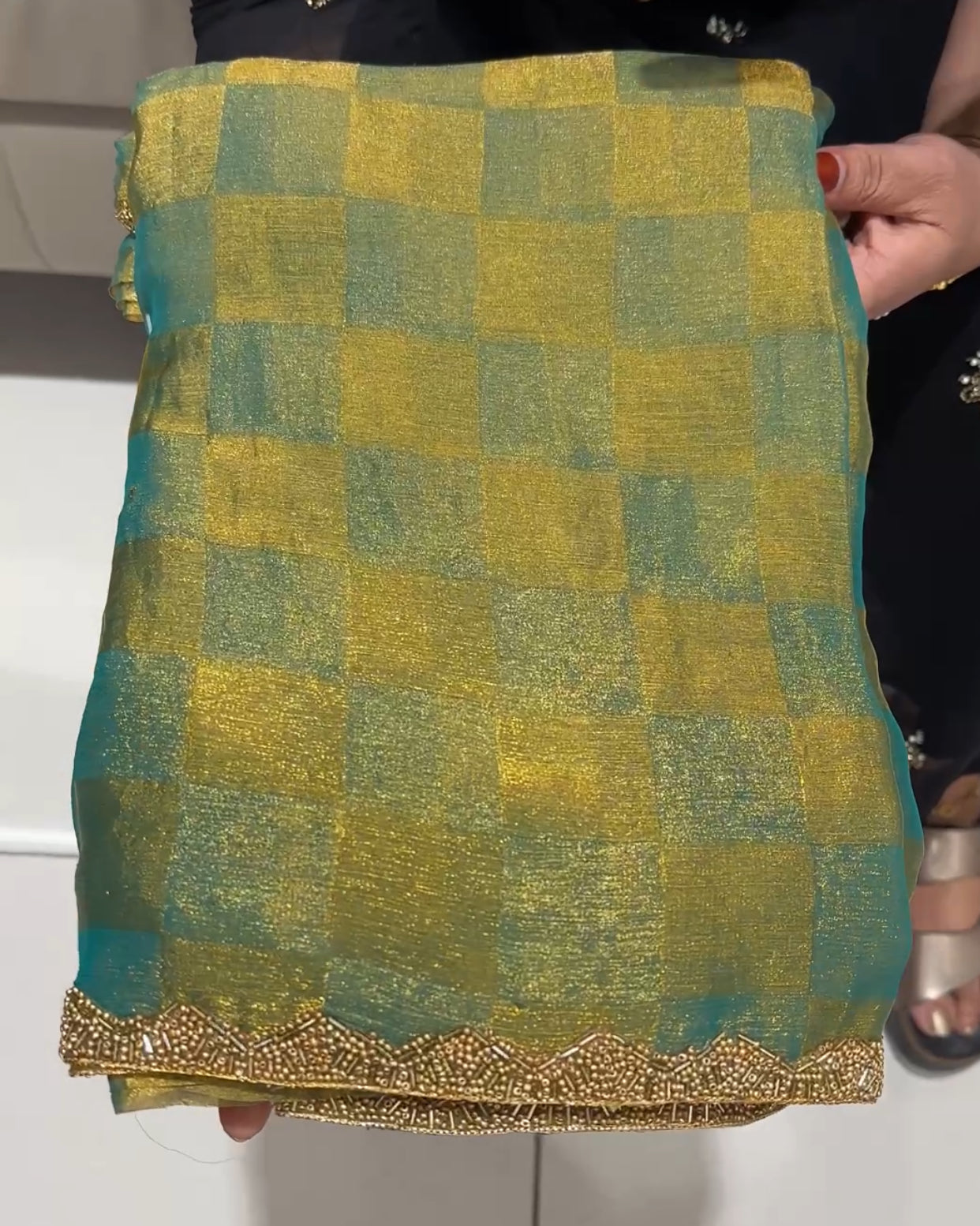 HAND WORKED GEORGETTE SAREES - IHA 24349