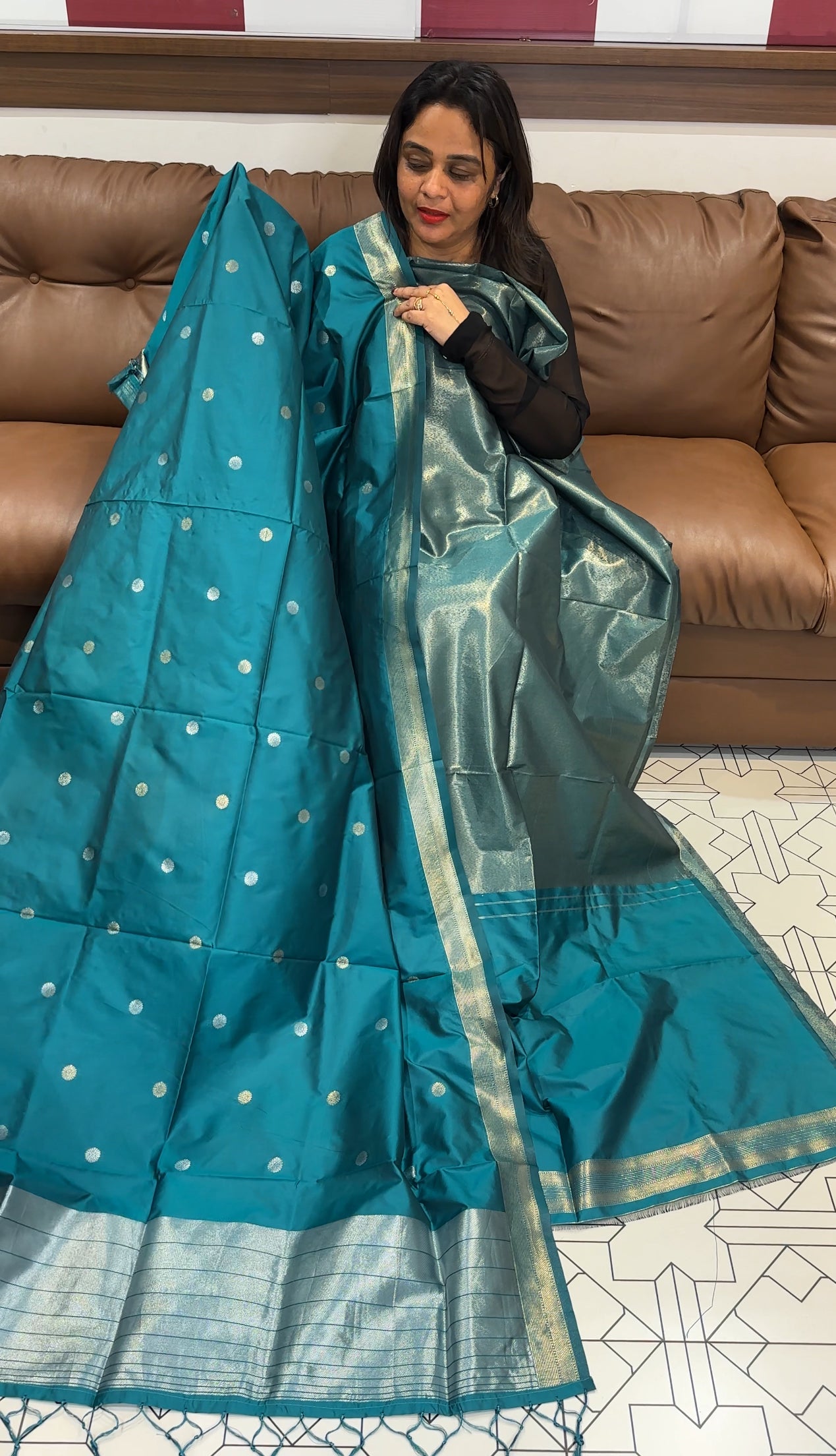 TISSUE BANARASI UNSTITCHED SALWAR SUITS - IHA 24740