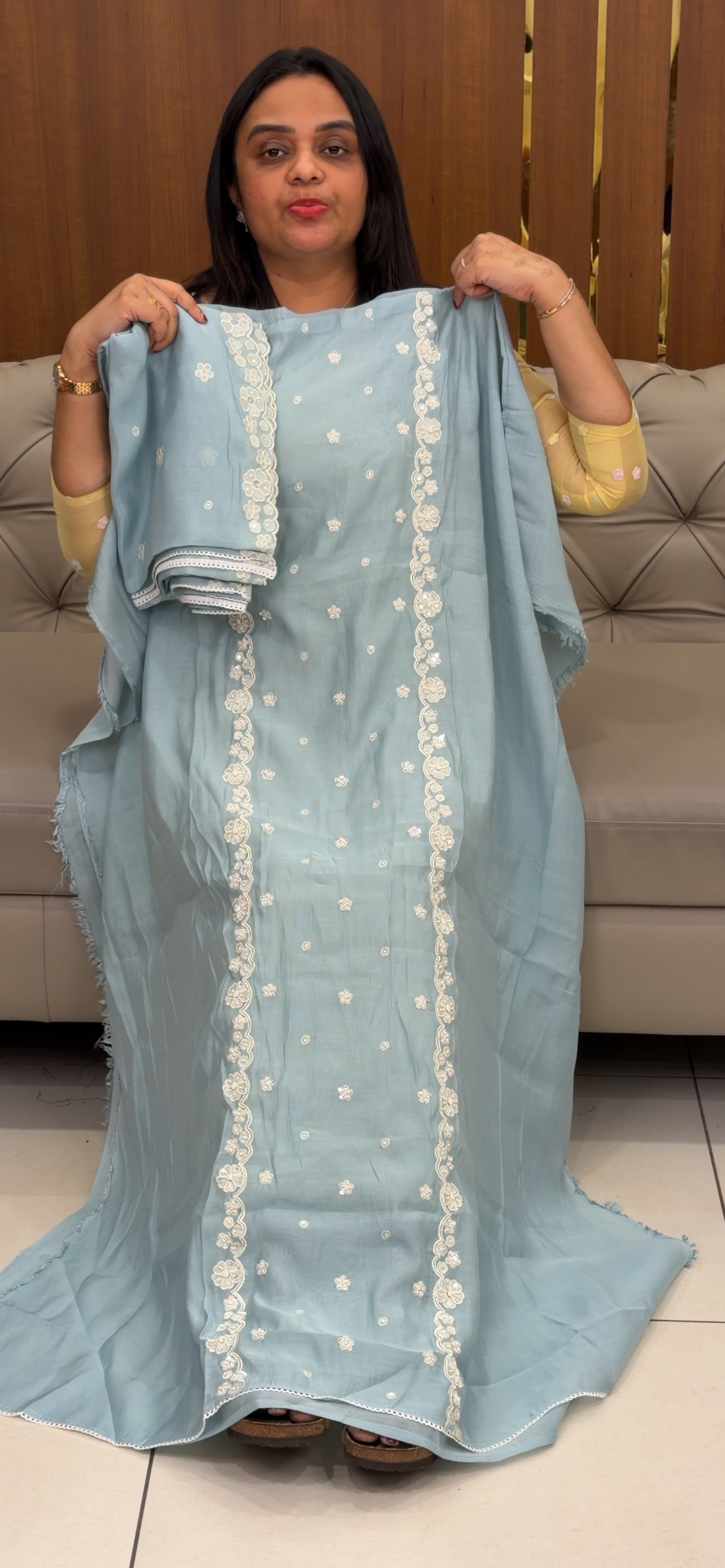 MUL CHANDERI UNSTITCHED SALWAR SUITS - IHA 31985