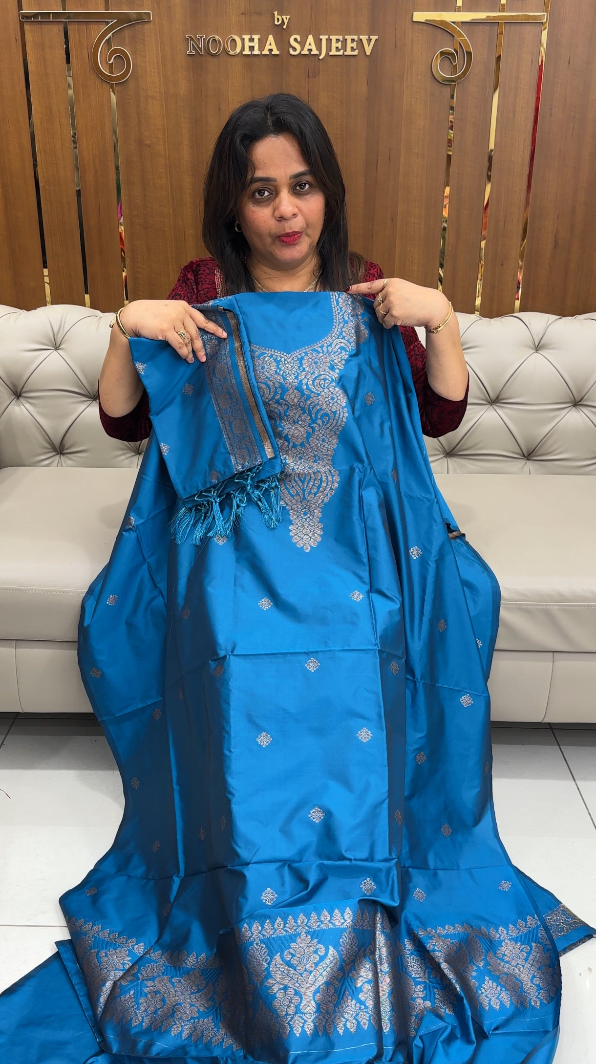 SEMI BANARASI UNSTITCHED SALWAR SUITS - IHA 25947