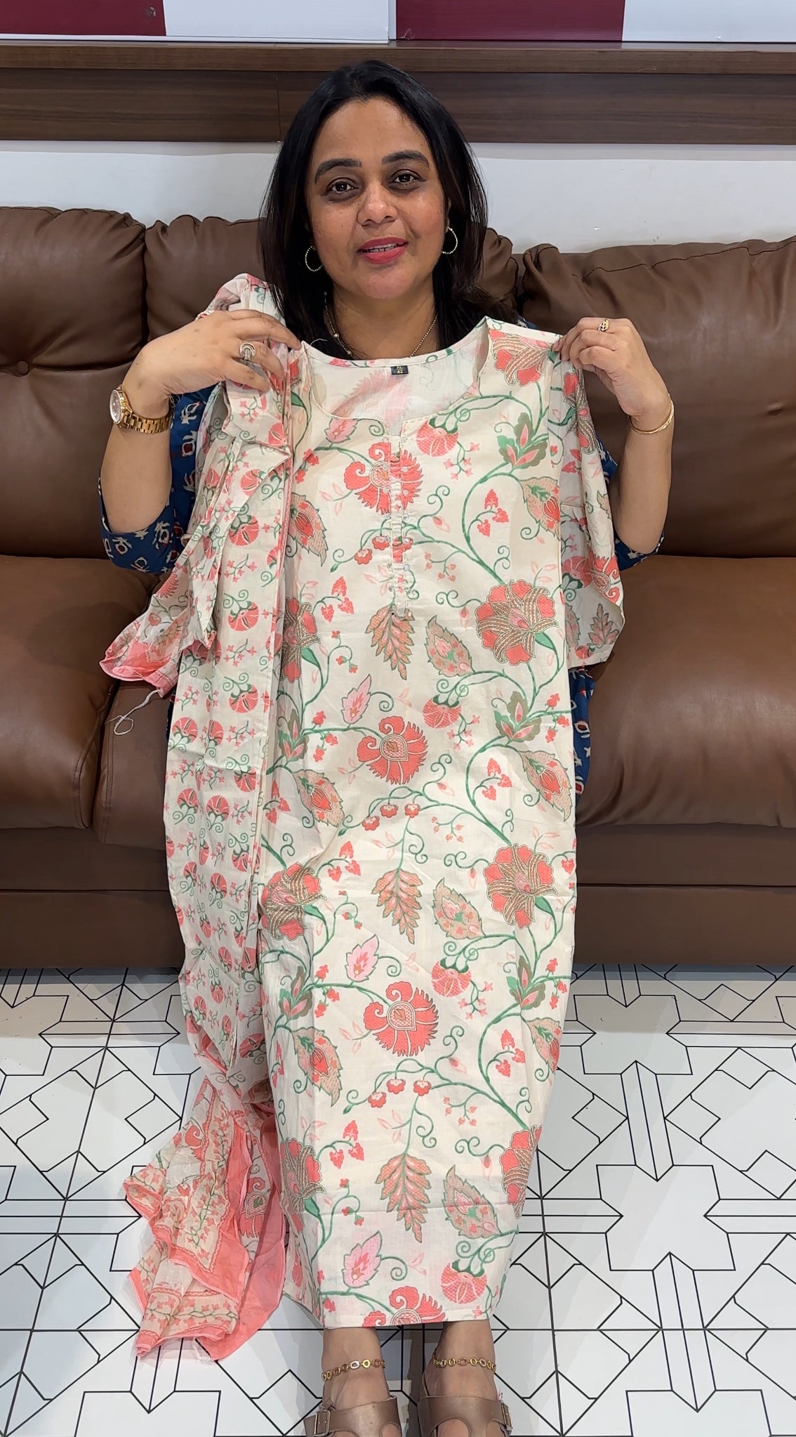 MUL MUL COTTONTOP, BOTTOM AND DUPATTA - IHA 27362