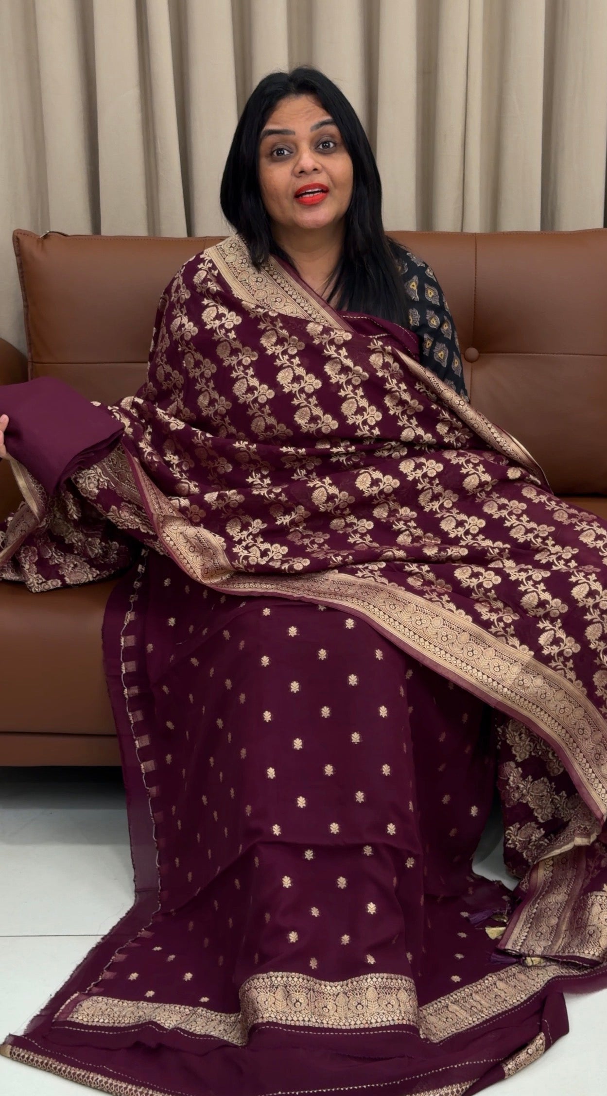 GEORGETTE BANARASI UNSTITCHED SALWAR SUITS - IHA 33398