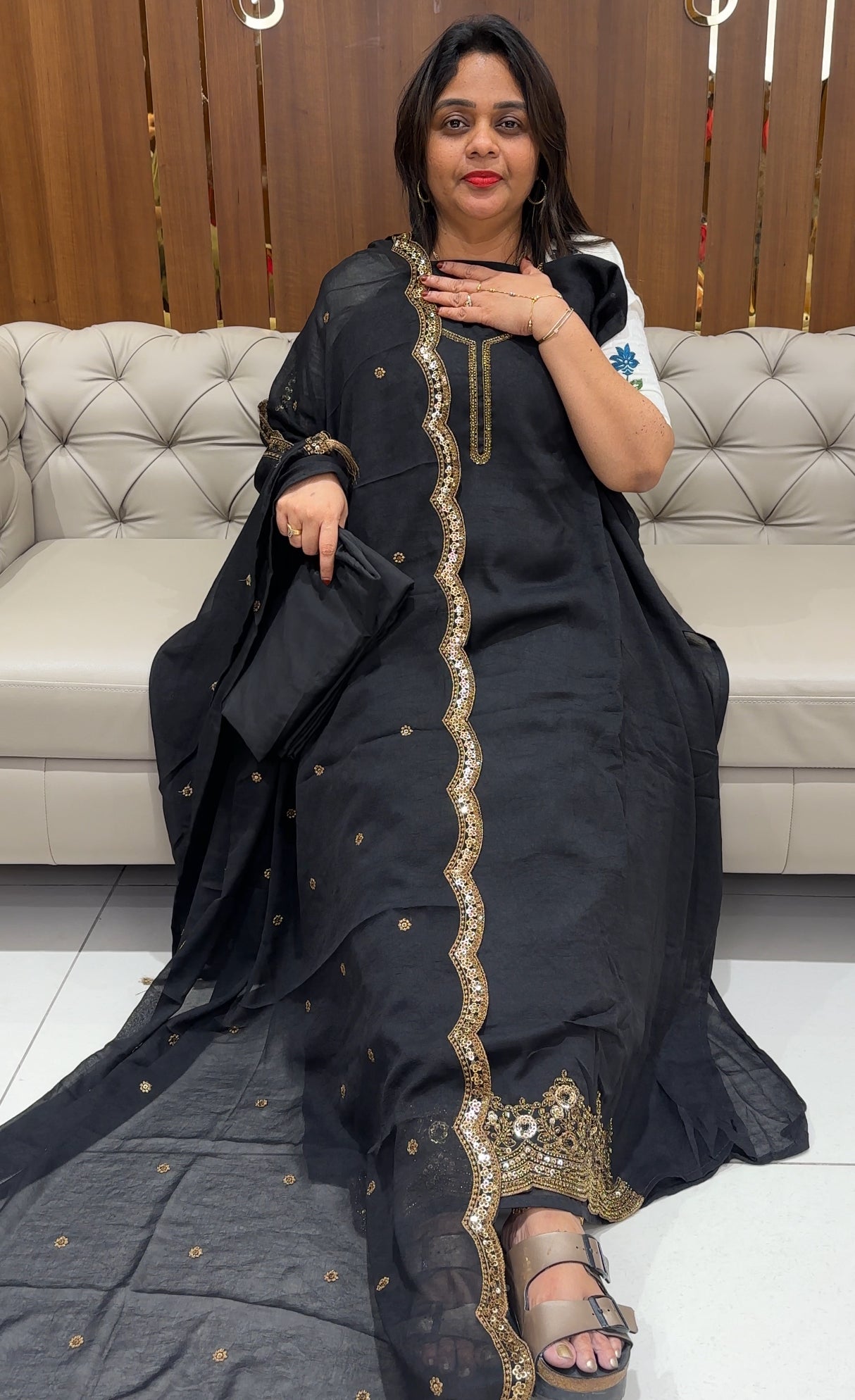 CRUSHED SILK UNSTITCHED SALWAR SUITS - IHA 24137