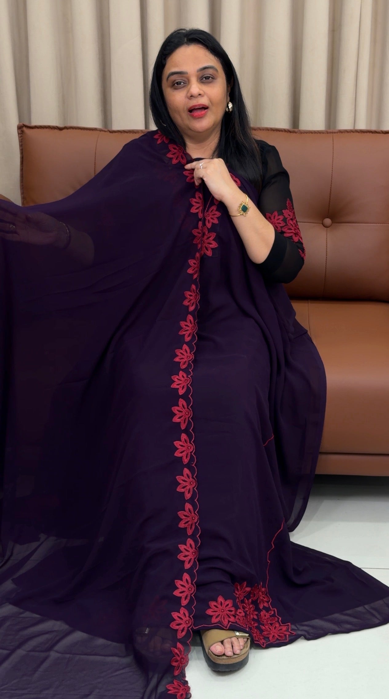 IHA'S IN-HOUSE FAUX GEORGETTE TOP,BOTTOM AND DUPATTA - IHA 33478