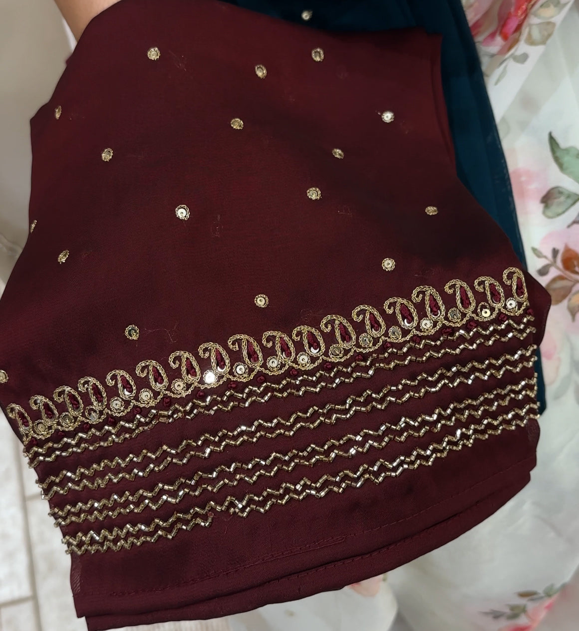 HANDWORKED BLOUSE MATERAI - IHA 25733