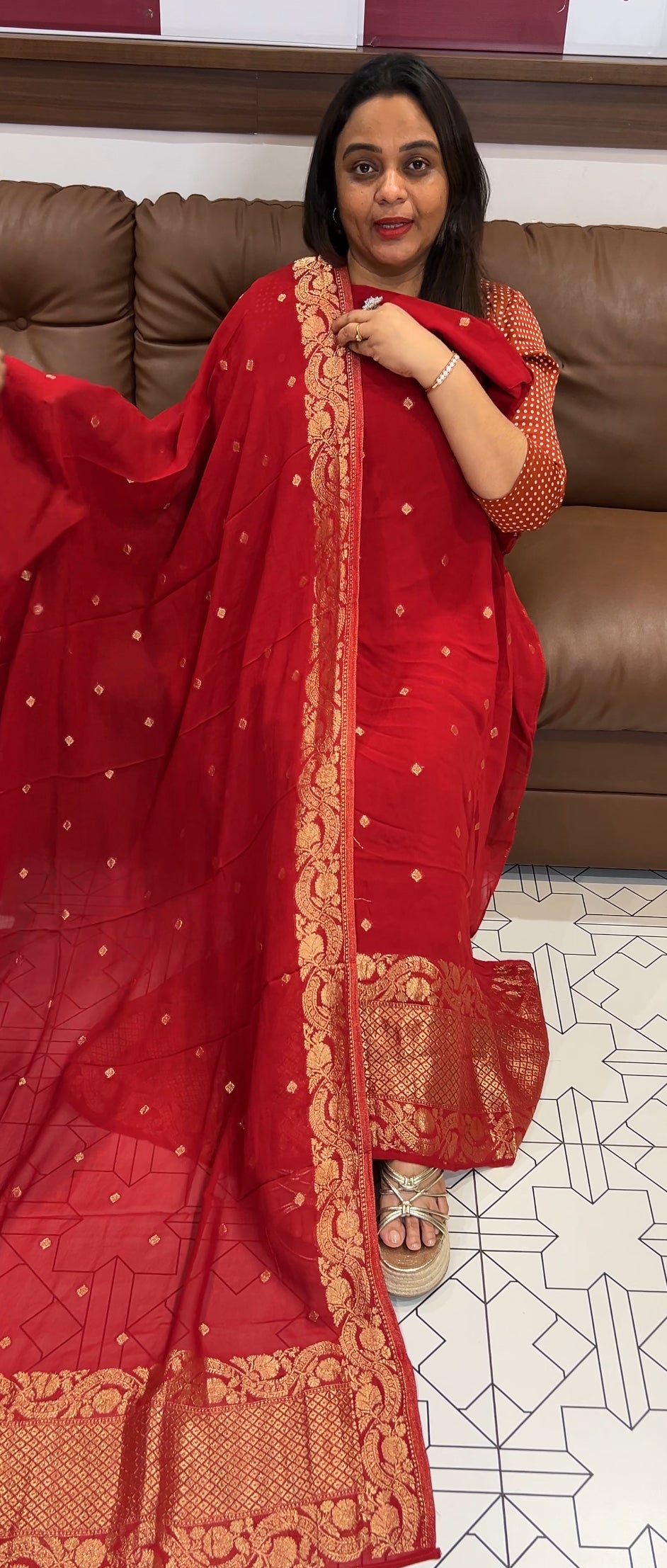 GEORGETTE UNSTITCHED SALWAR SUITS - IHA 22807