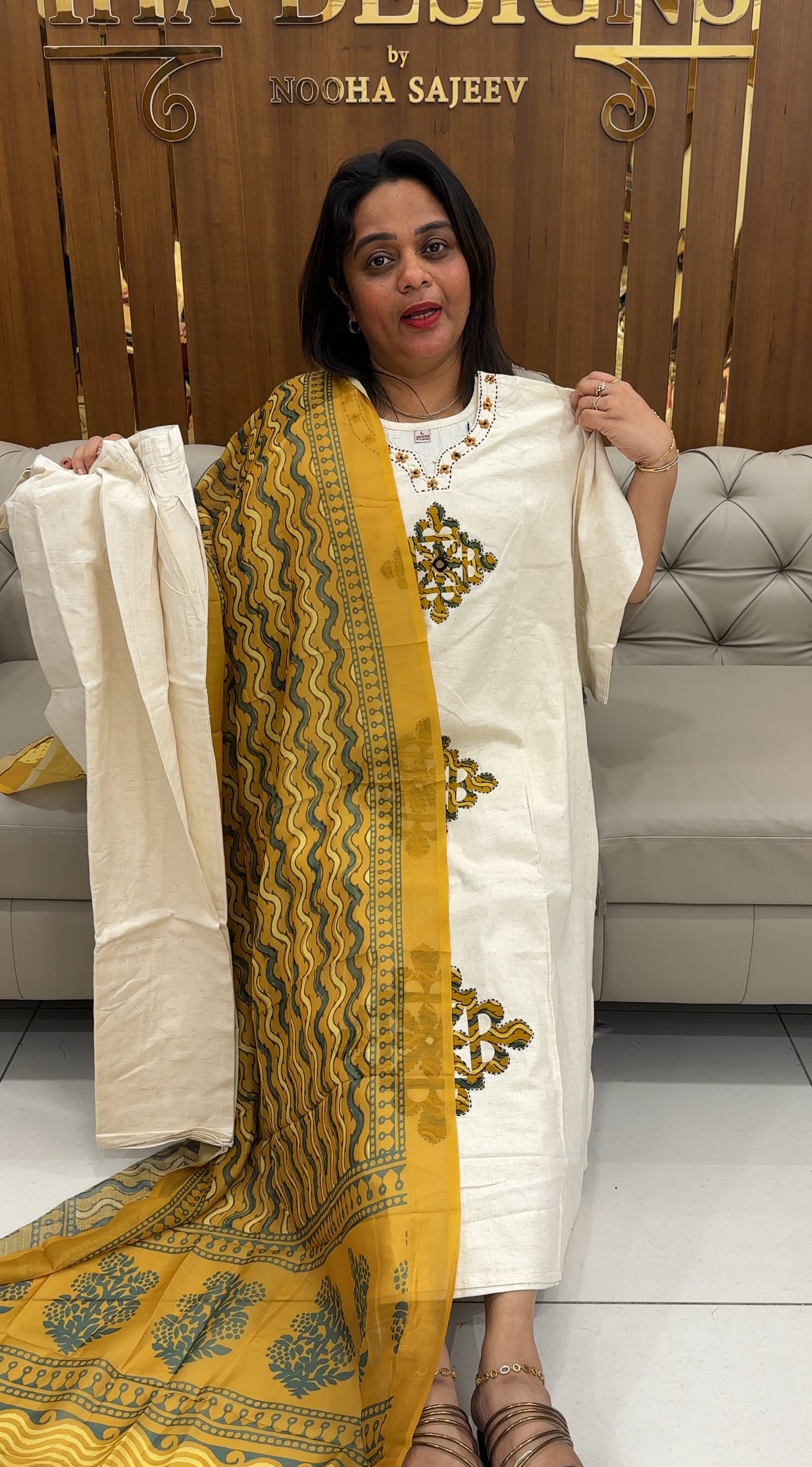 COTTON TOP, BOTTOM AND DUPATTA - IHA 25838
