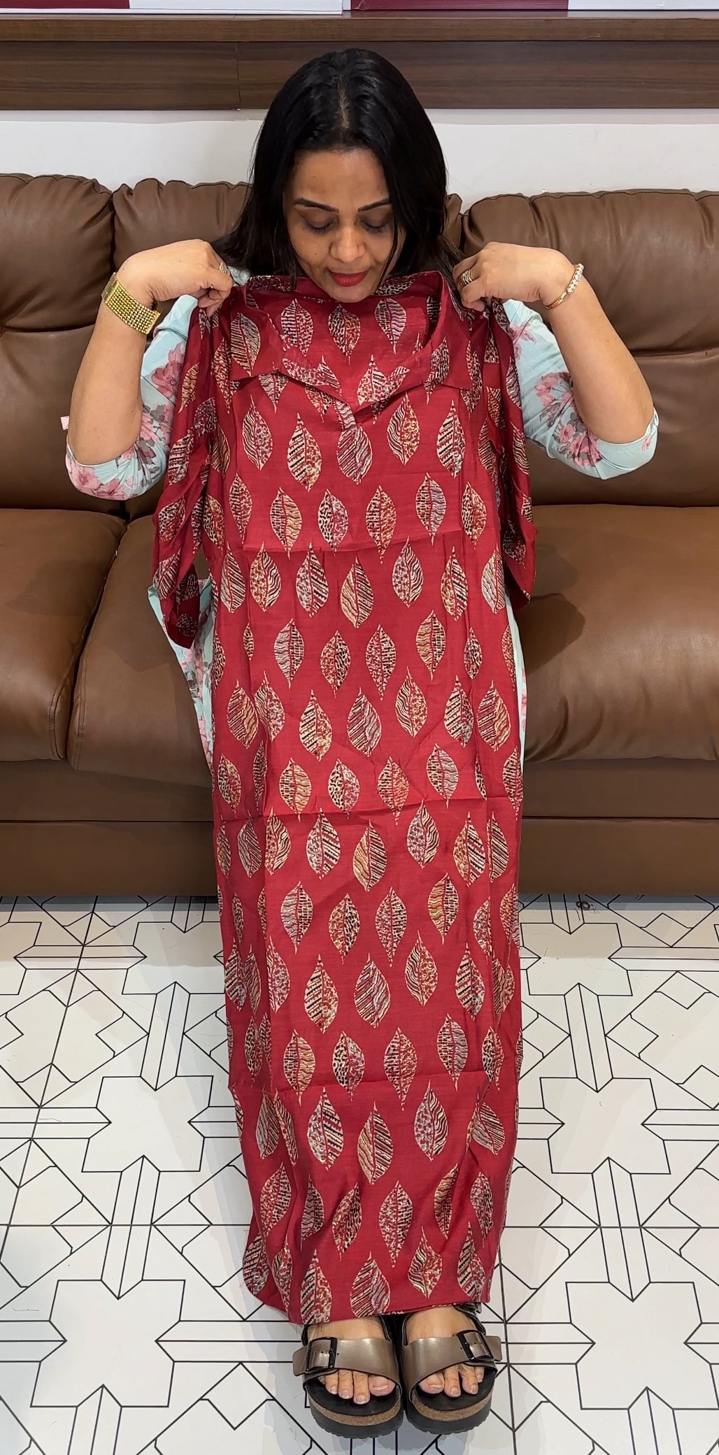 IHA'S IN-HOUSE PRINTED MODAL CHANDERI TOPS - IHA 20352