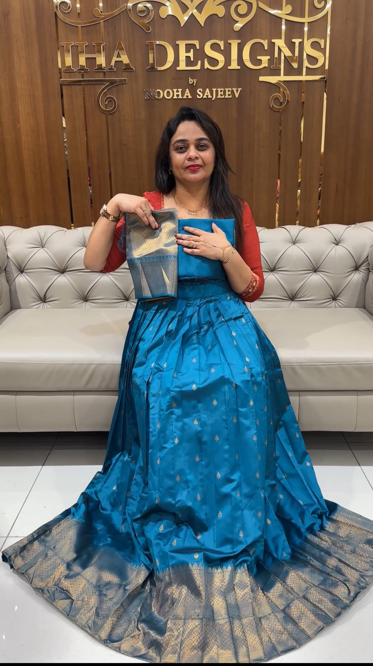 IHA'S IN-HOUSE SEMI STITCHED SKIRT AND TOP MATERIAL - IHA 24485