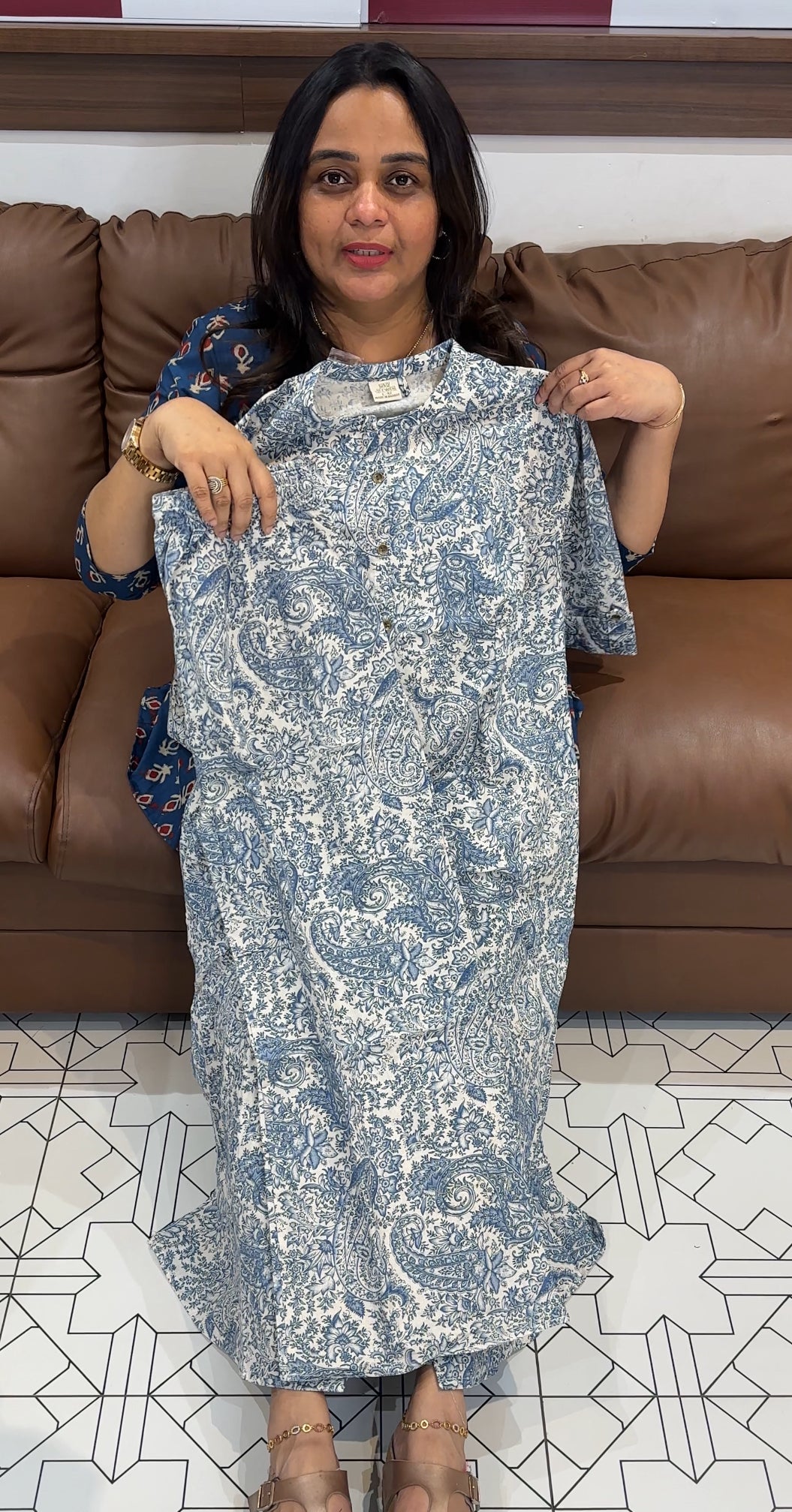 PRINTED COTTON TOP AND BOTTOM - IHA 27367