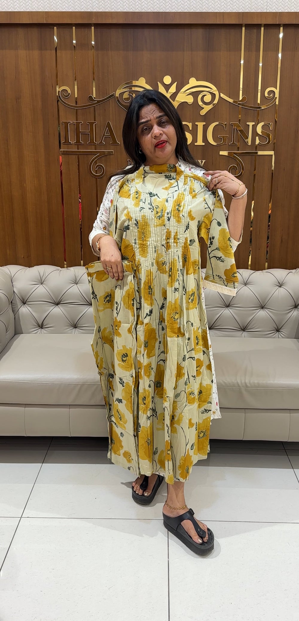 PRINTED COTTON ALINE TOP AND BOTTOM - IHA 24523
