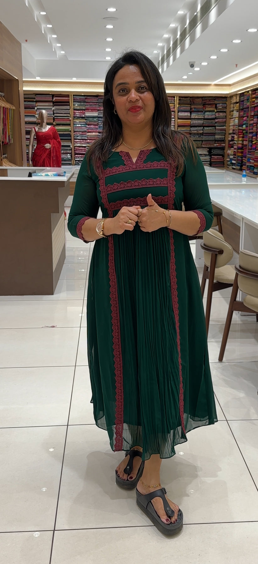 IHA'S IN-HOUSE GEORGETTE ALINE TOPS - IHA 26008