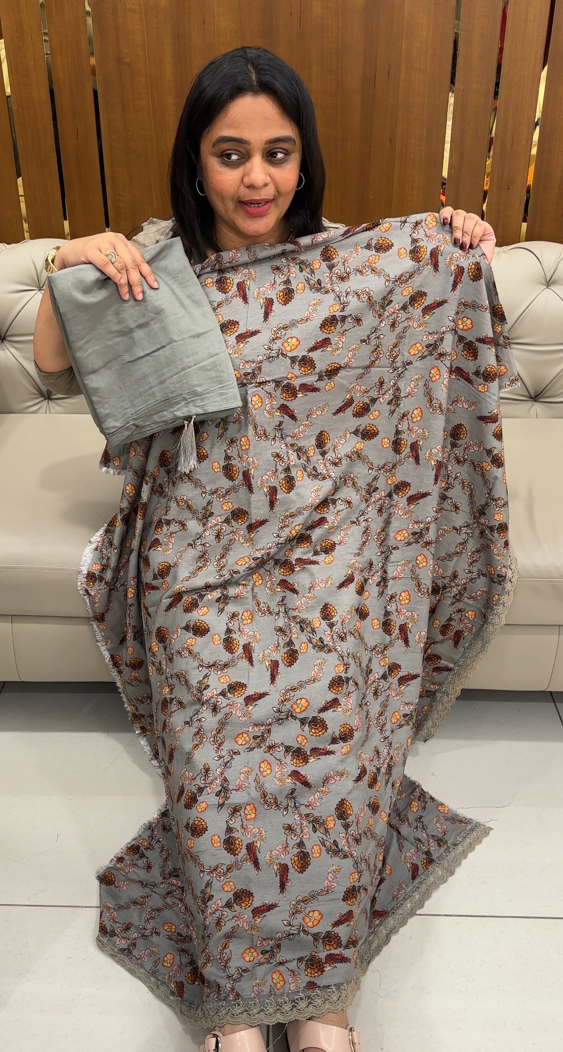 PRINTED LNEN UNSTITCHED SALWAR SUITS - IHA 27062