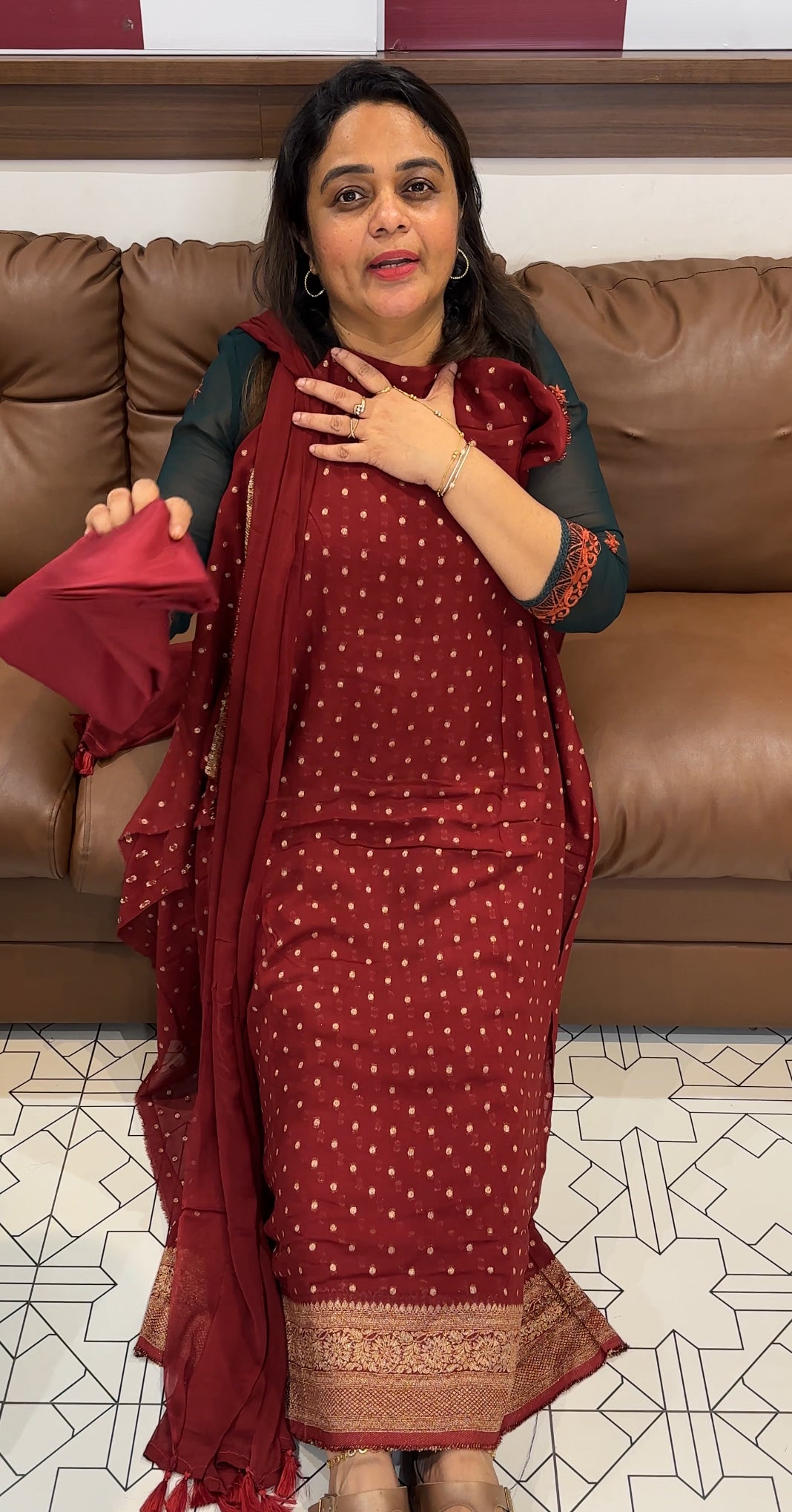 BANARASI UNSTITCHED SALWAR SUITS - IHA 26270