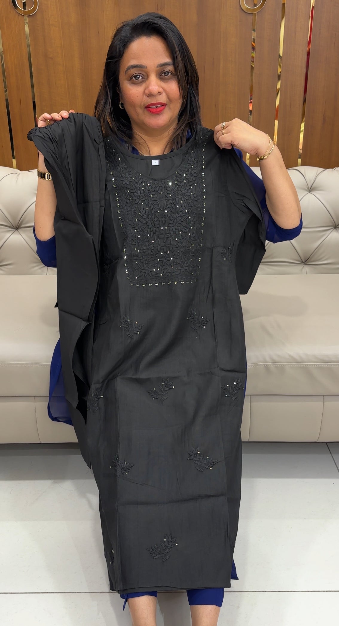 SEMI RAW SILK LONGG TOP AND BOTTOM - IHA 25873