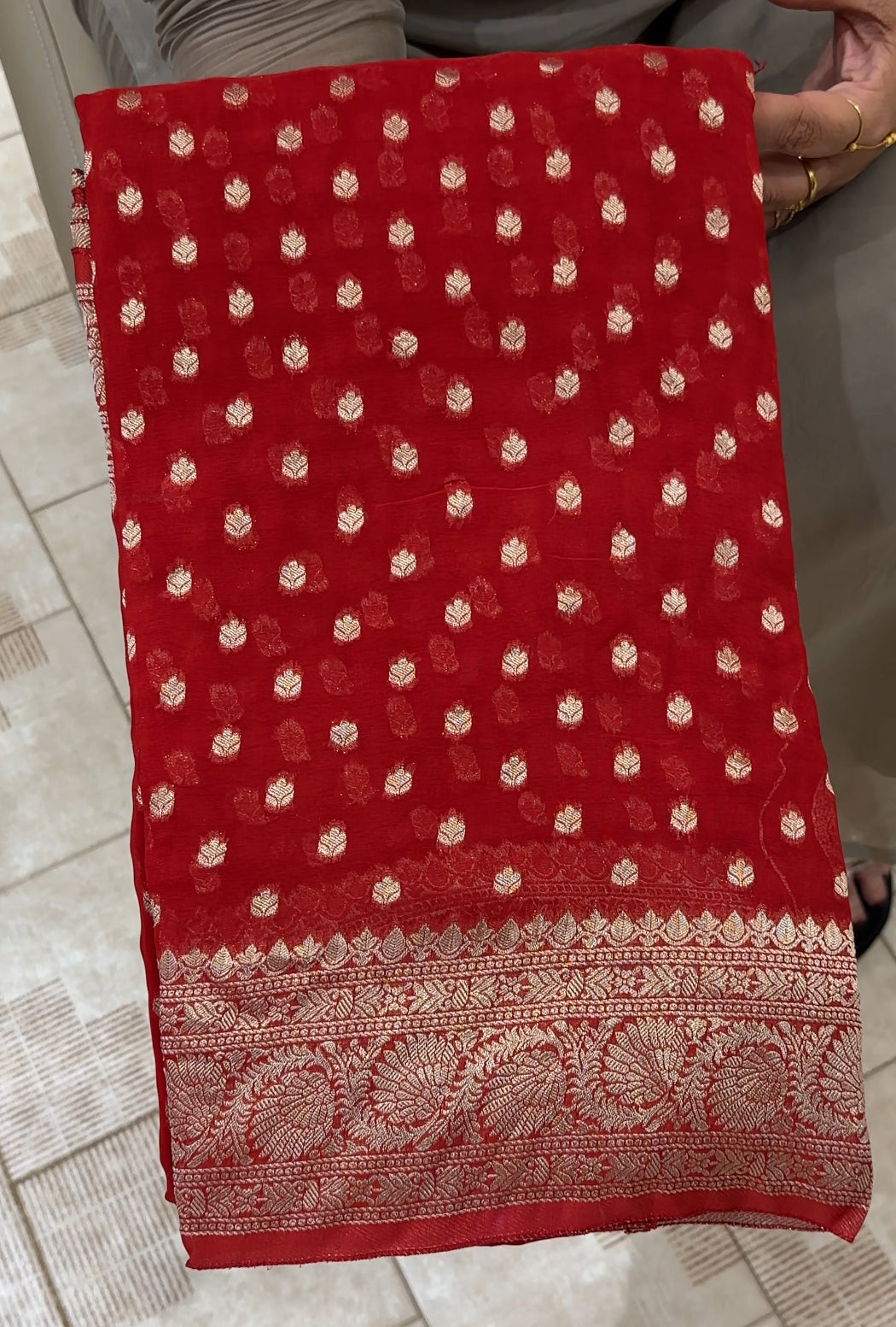 ORGANZA BANARASI SAREES - IHA 25849