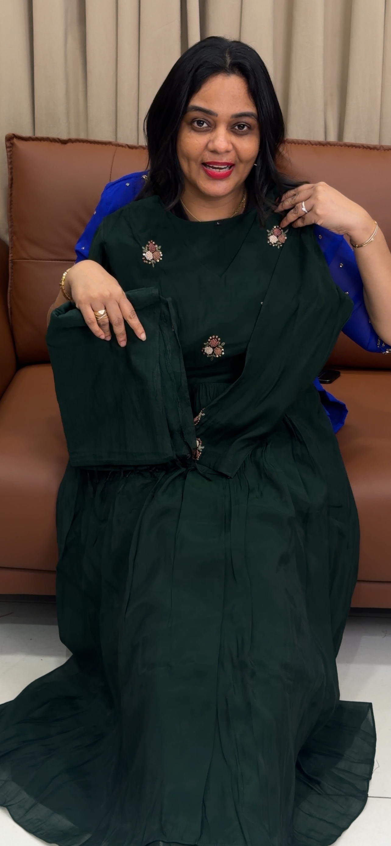 MUL CHANDERI TOP, BOTTOM AND DUPATTA - IHA 33801