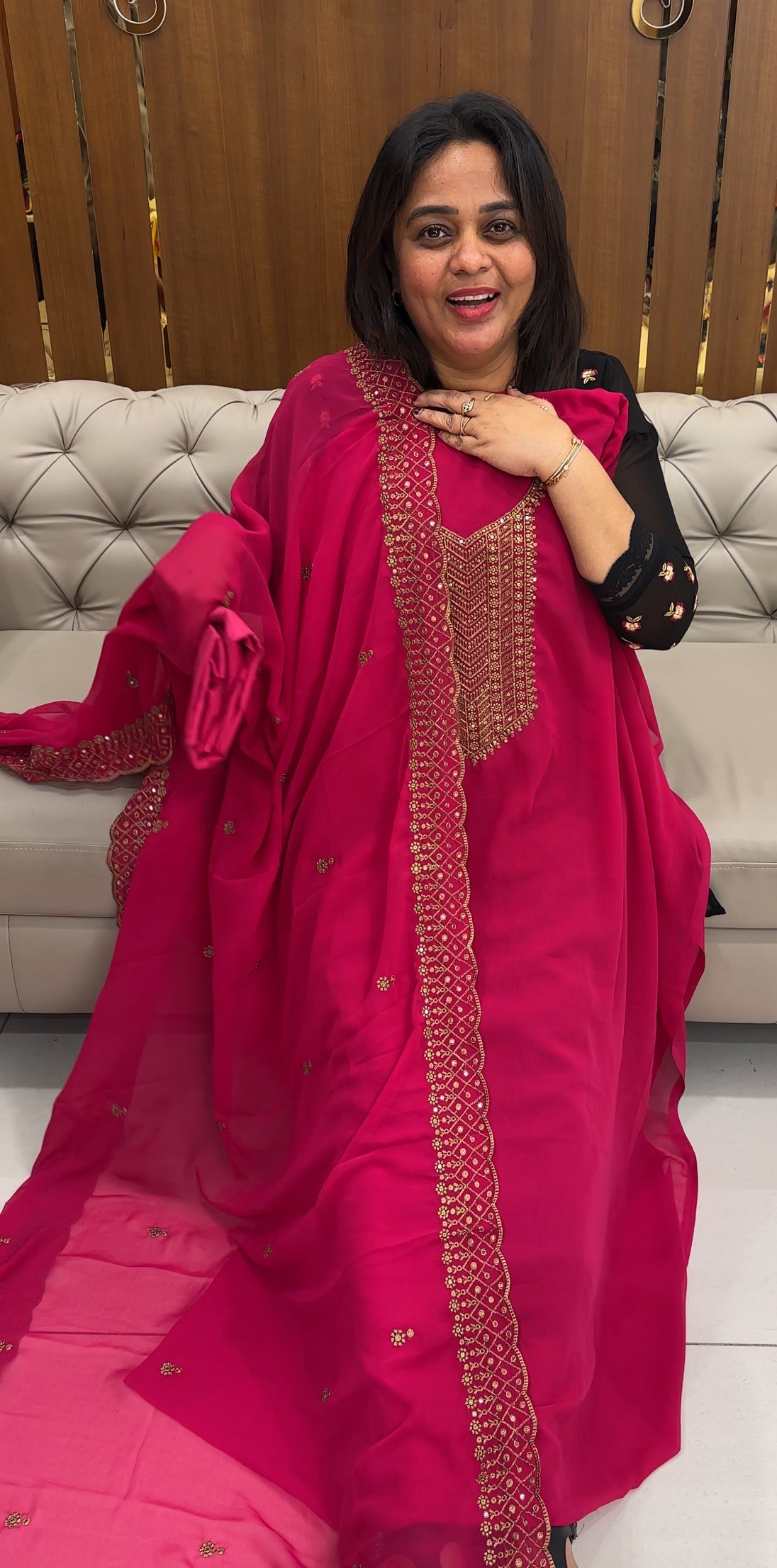 FORWARD FAUX GEORGETTE UNSTITCHED SALWAR SUITS - IHA 26009