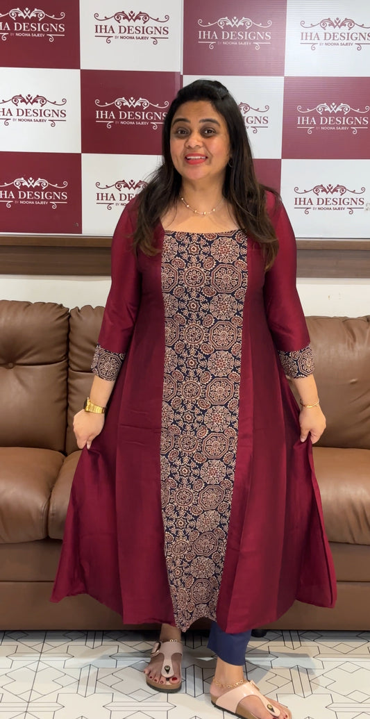 SEMI RAW SILK ALINE TOPS - IHA 27830