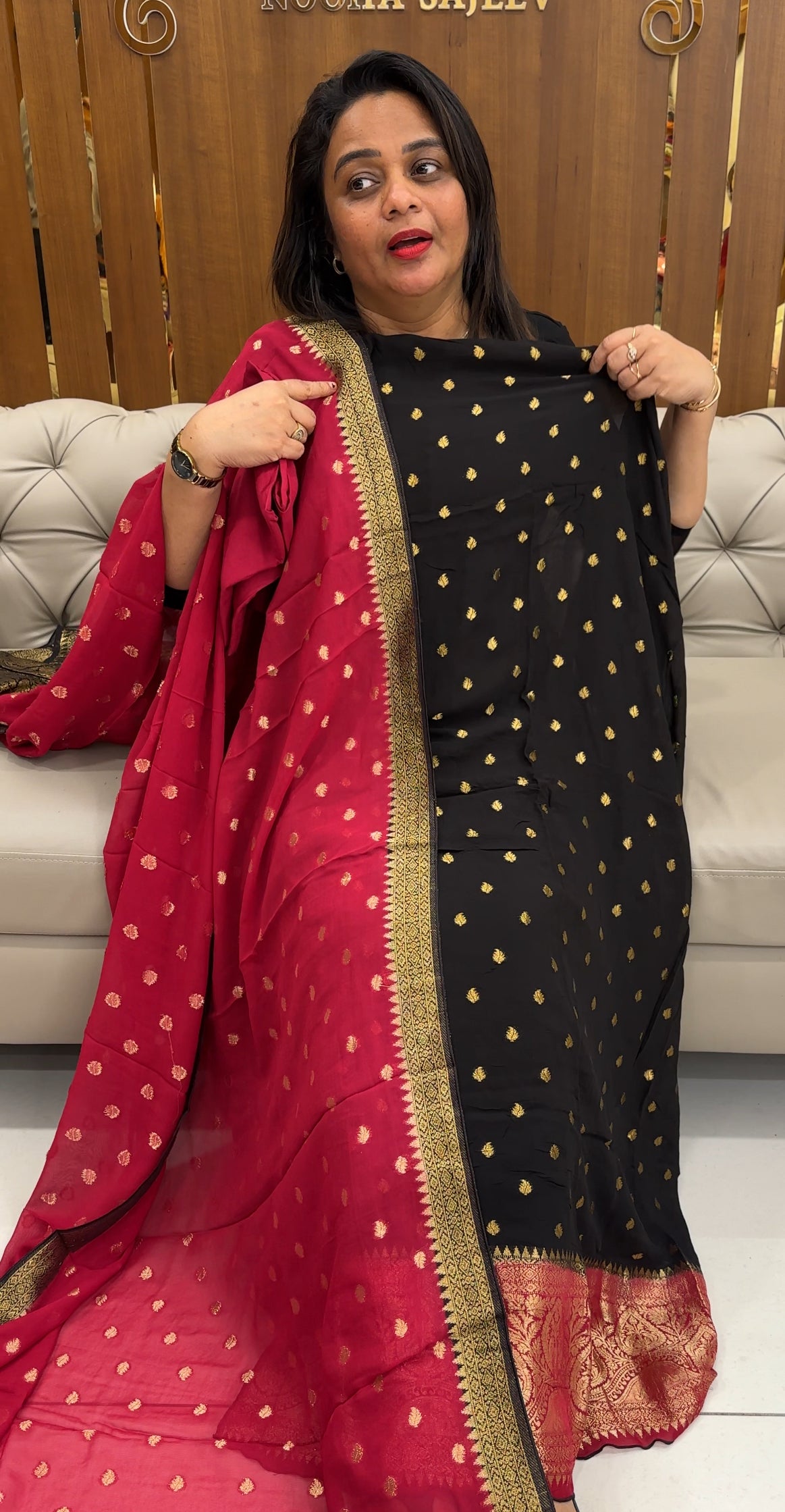 FORWARD GEORGETTE BANARASI UNSTITCHED SALWAR SUITS - IHA 25871