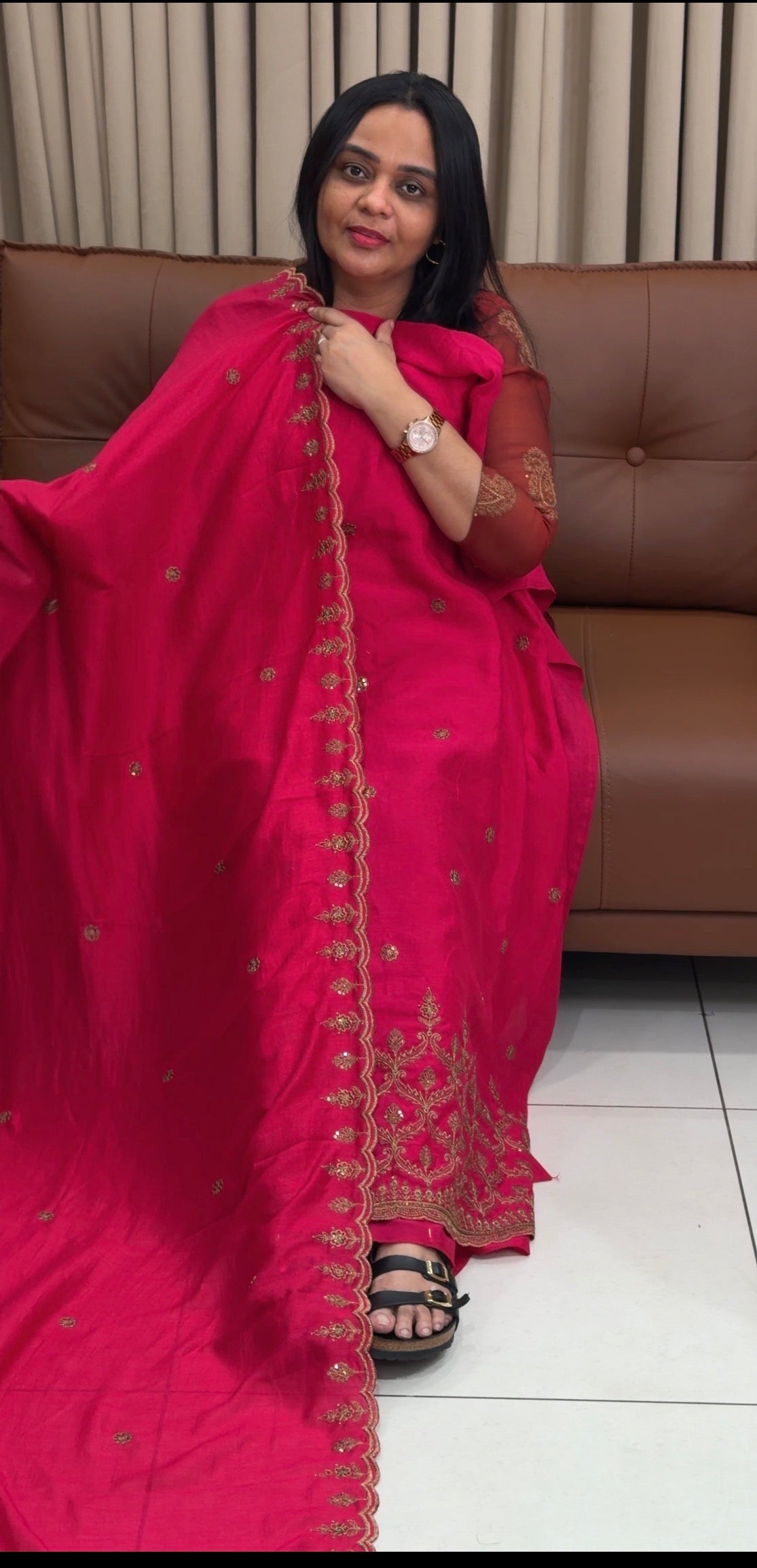 SEMI RAW SILK UNSTITCHED SALWAR SUITS - IHA 34703